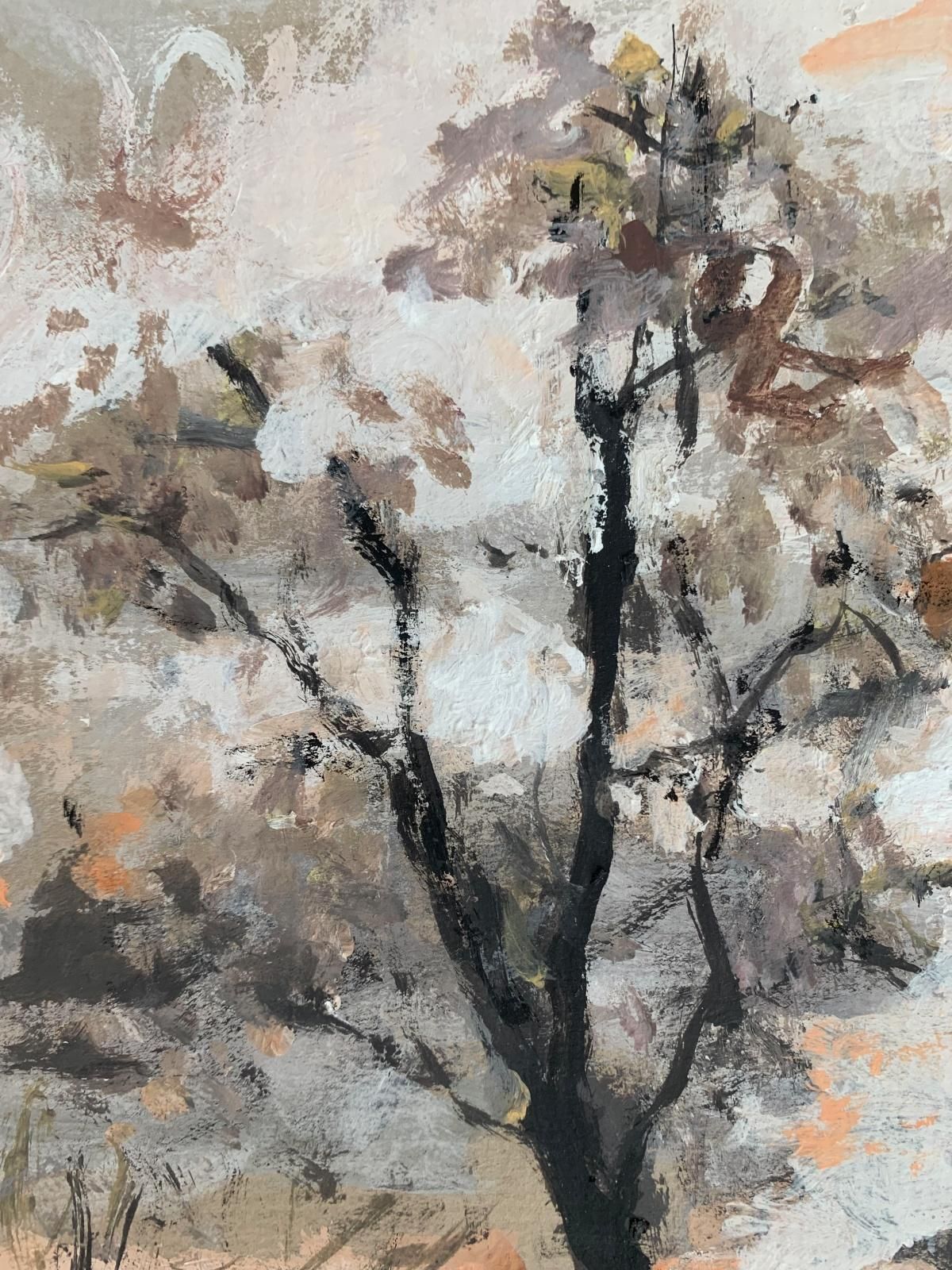 Magdalena Spasowiczlandscape. Oil On Cardboard, Figurative, Nature, Muted Colors, Polish Art1998 photo Art