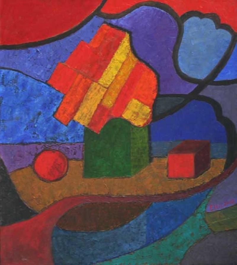 Ellis Ostrowskavenetian Dreams   Oil Abstract Painting, Colorful, Vibrant, Geometricunknown