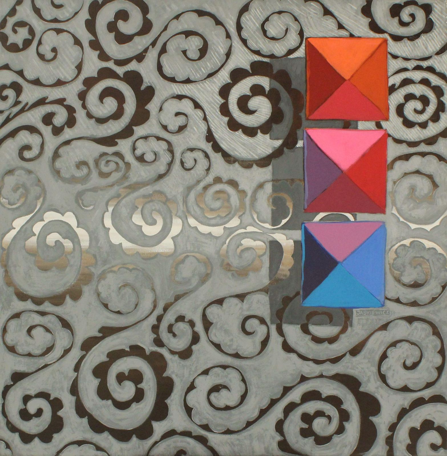 Sara Jaskiewiczsilver 11  Contemporary Acrylic Painting, Colorful, Vibrant, Ornaments, Patterns2009