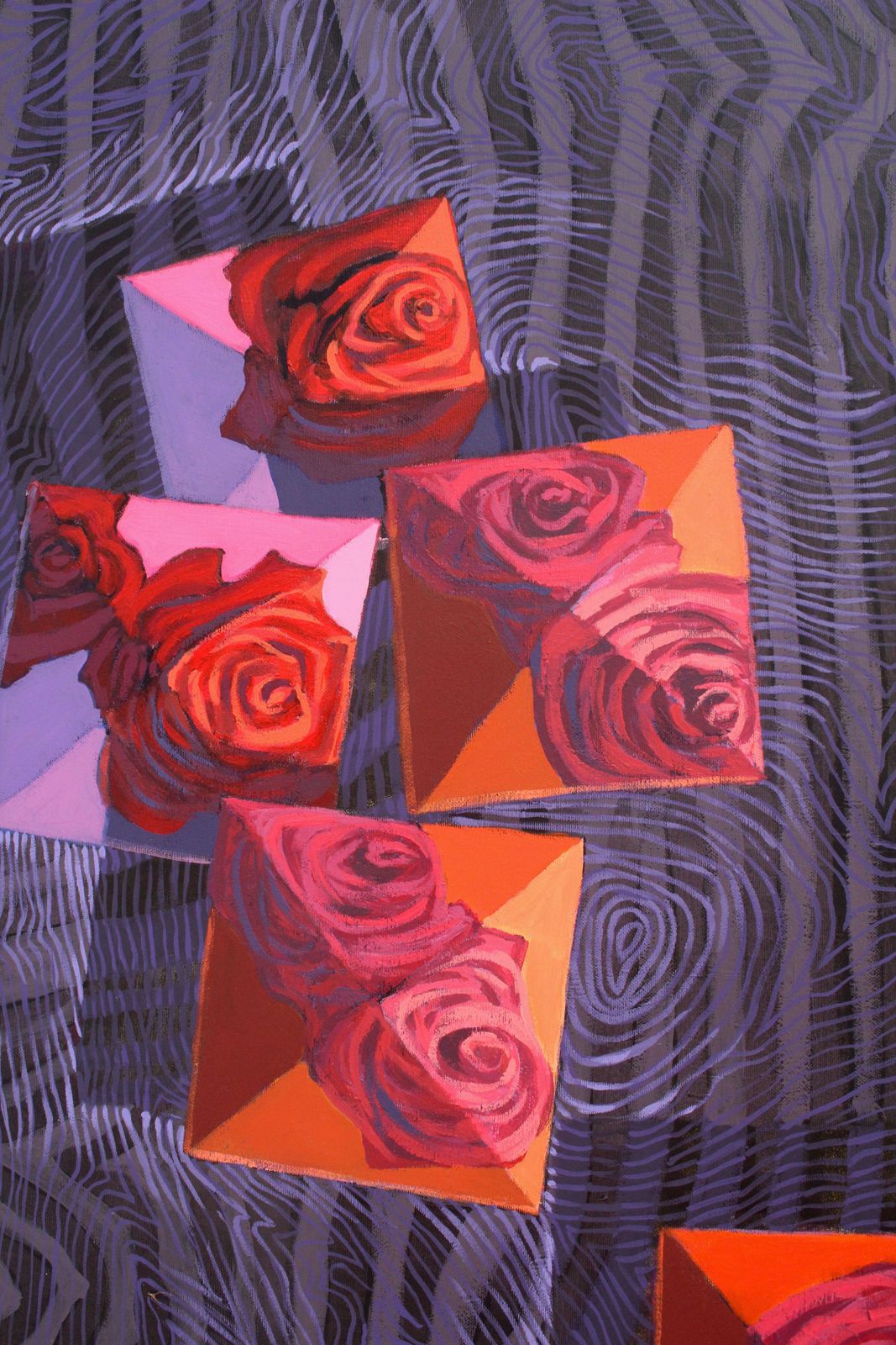 Sara Jaskiewiczglass 24   Contemporary Acrylic Painting, Colorful, Vibrant, Ornaments, Patterns2010 photo for sale