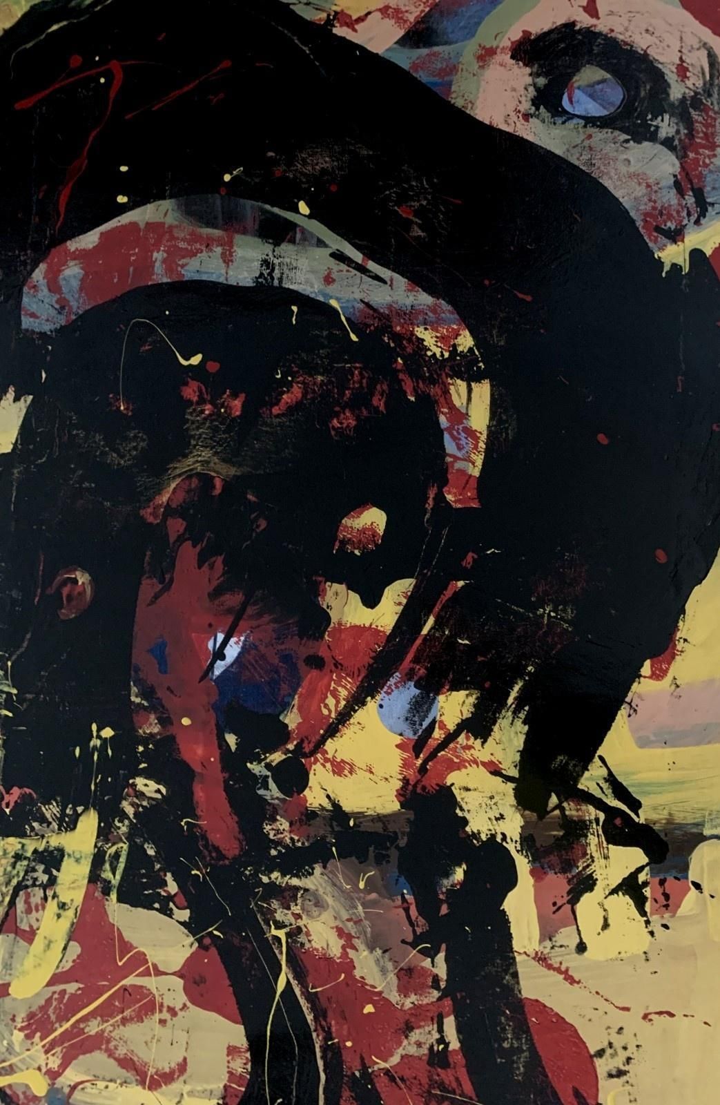 Monika Rossaabstraction. Contemporary Abstract Oil Painting, Colorful, Dynamic, Polish Art2023 photo furniture