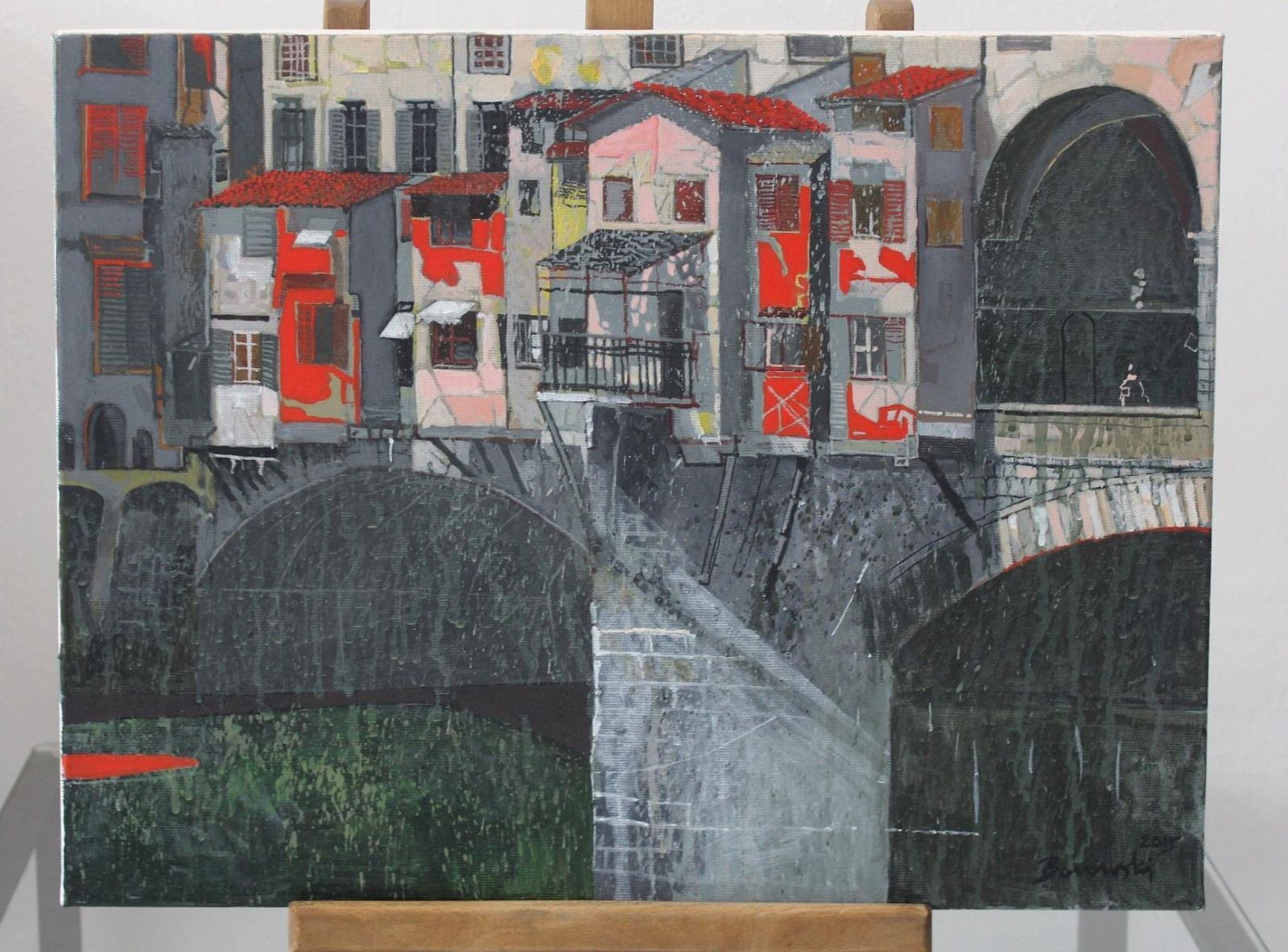 Andrzej Borowskiponte Vecchio   Xxi Century, Landscape, Contemporary Painting, Italy2016 photo furniture