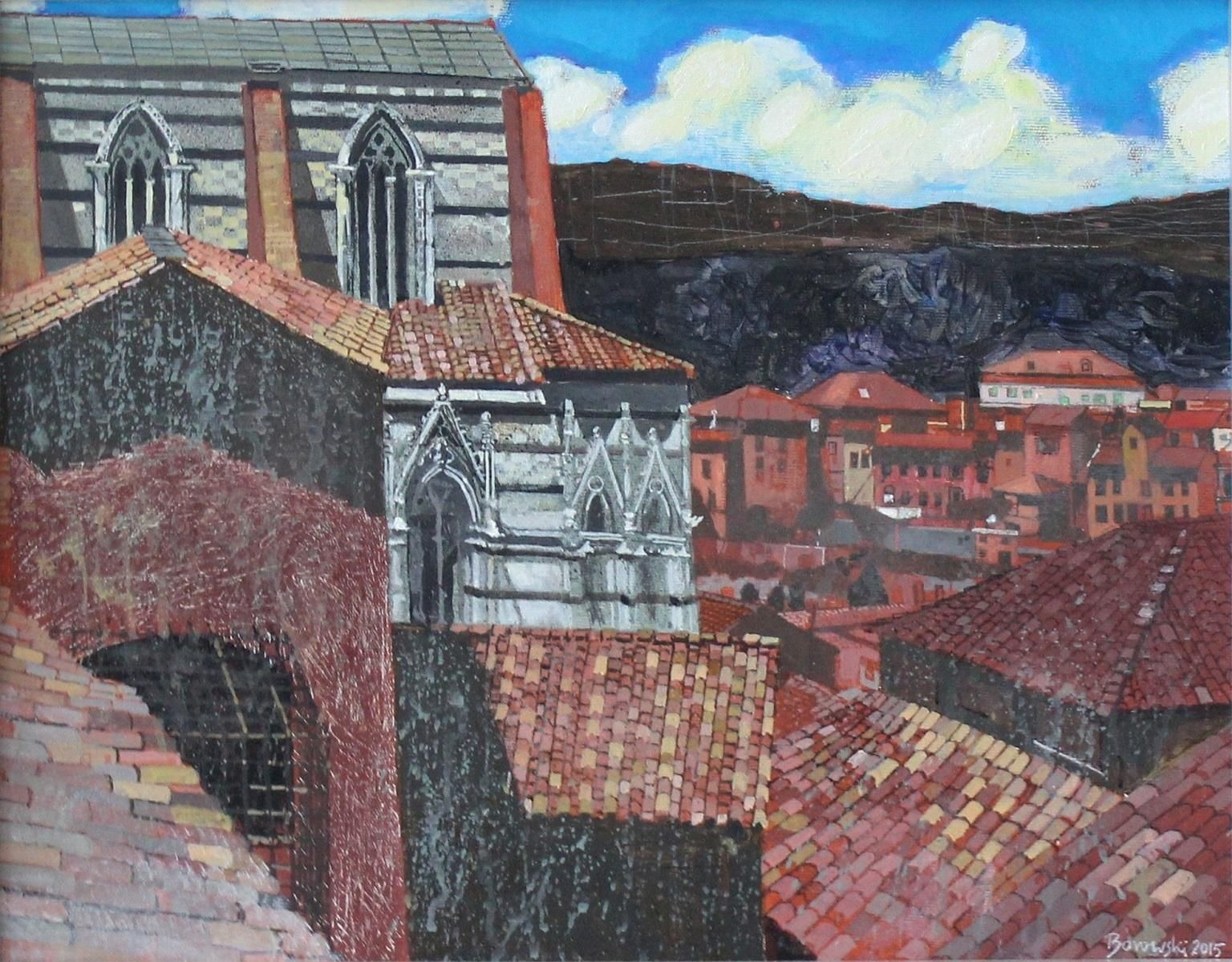 Andrzej Borowskisiena. 21st Century, Landscape, Acrylic Painting, Italy, Polish Artist2015
