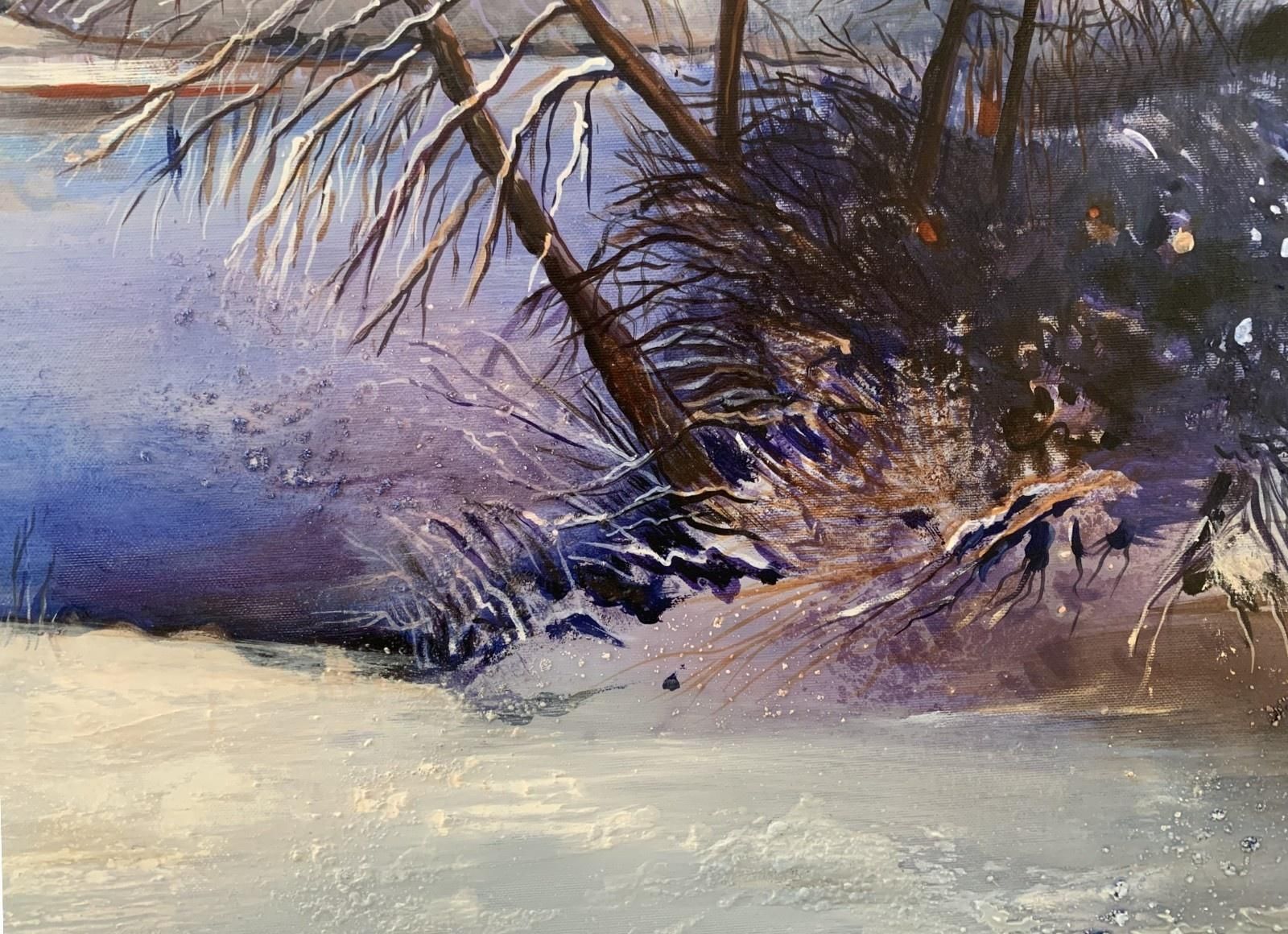 Barbara Hubertwinter In Olchowiec   Contemporary Oil Landscape Painting, Polish Artist2022 photo 1702.0