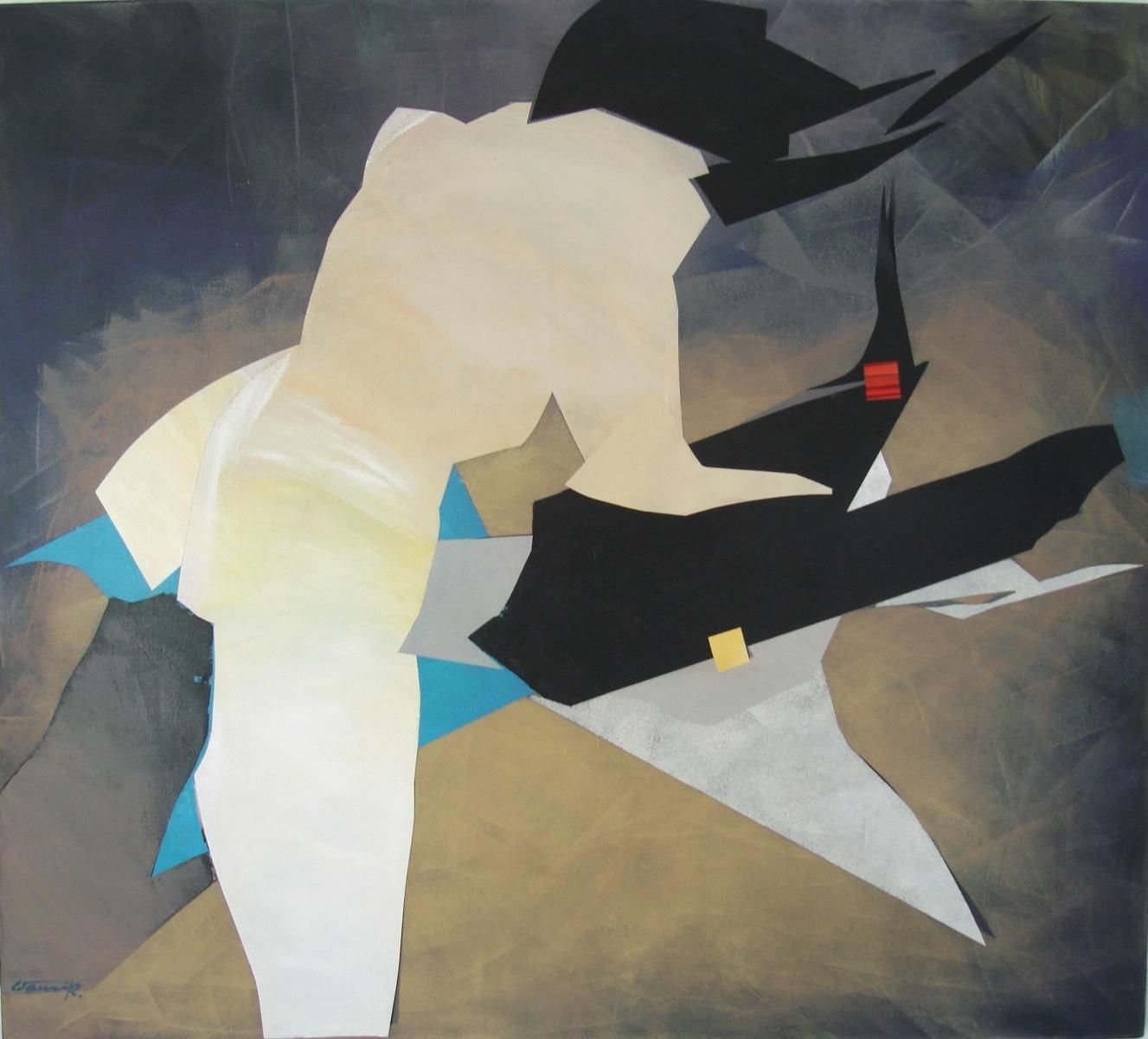 Wlodek Warulikeasy Rider By Night   Figurative & Abstract Acryli Painting, Vibrant Colors2020