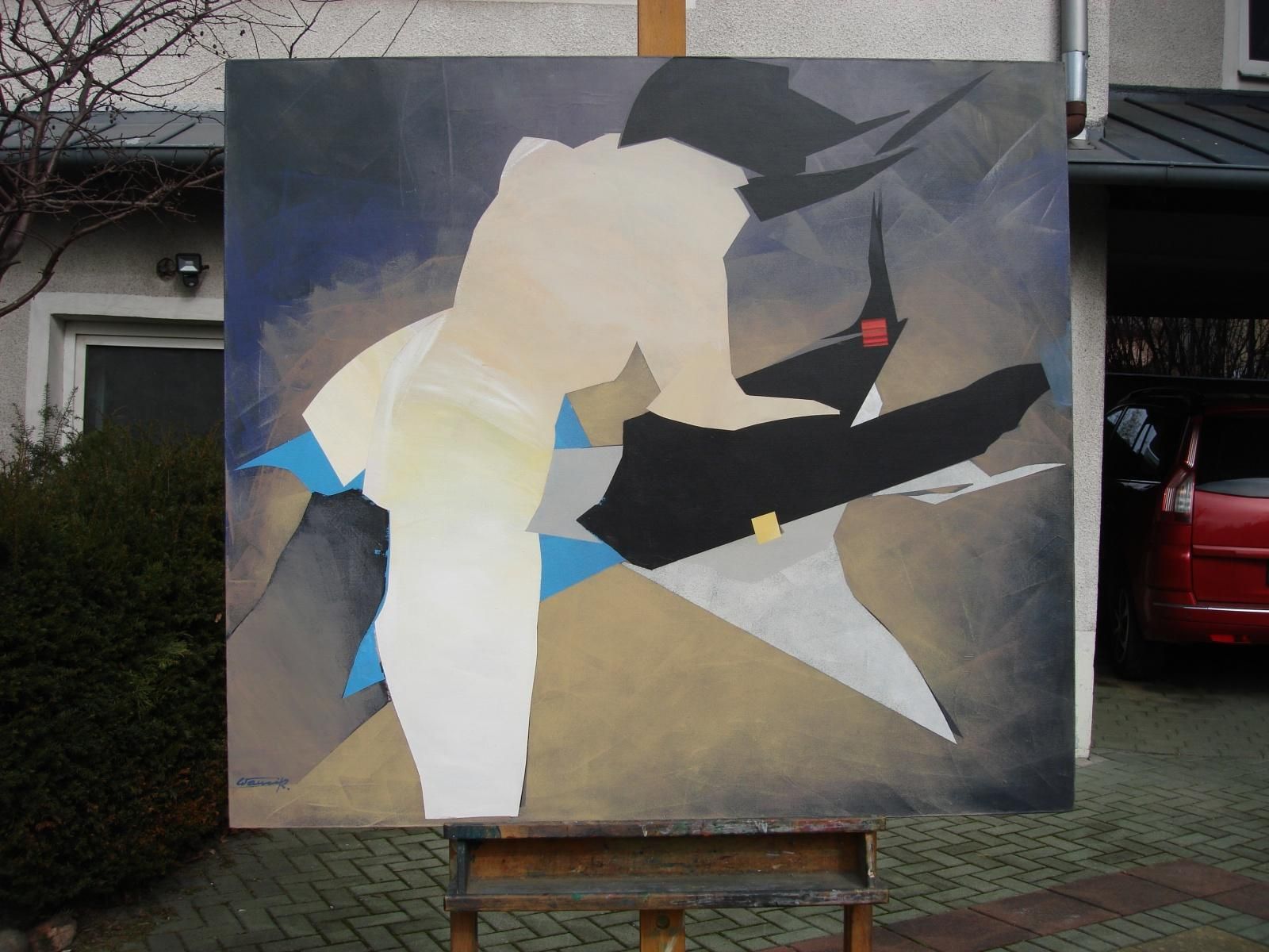 Wlodek Warulikeasy Rider By Night   Figurative & Abstract Acryli Painting, Vibrant Colors2020 photo furniture