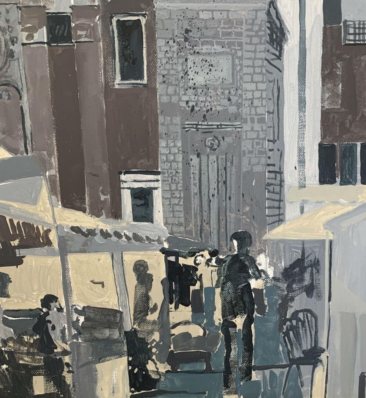 Andrzej Borowskinice II   Xxi Century, Contemporary Acrylic Painting, Landscape, City View2019 photo for sale