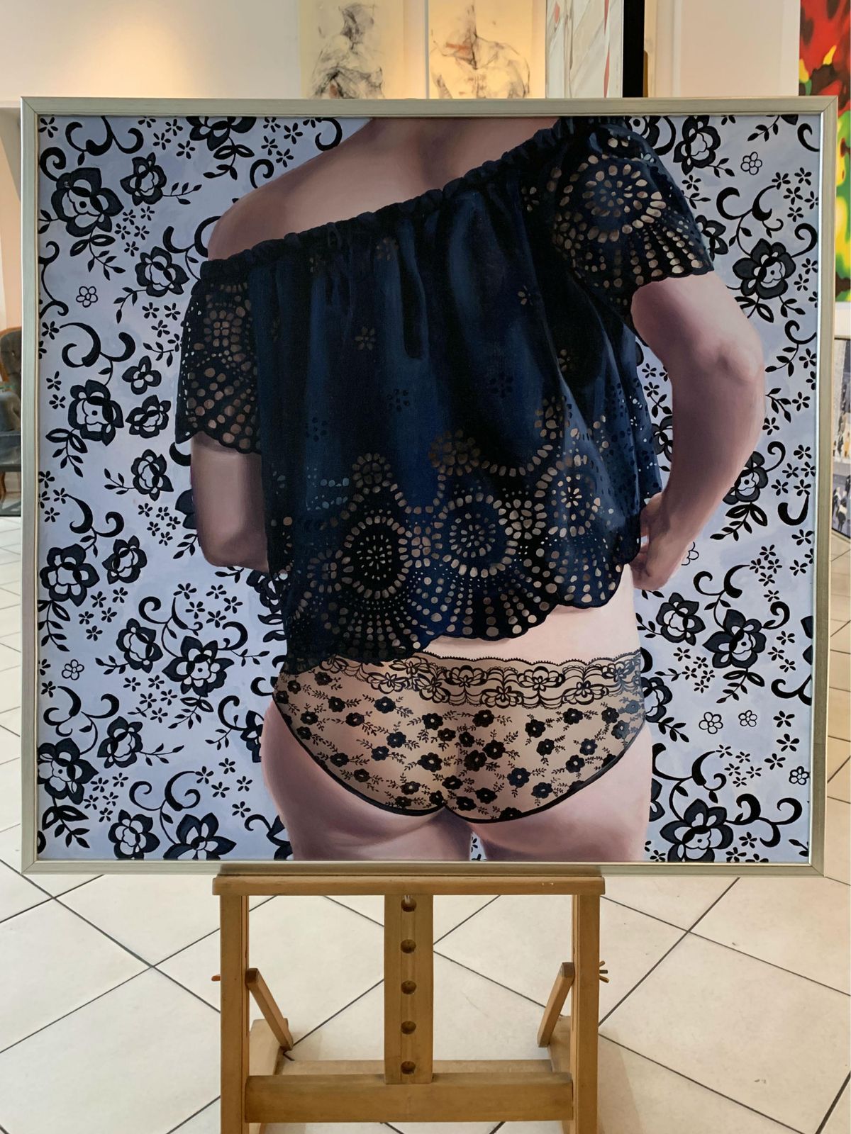 Aleksandra Kaliszchange   Polish Young Art, Realism, Photorealistic Oil Painting, Woman2018 photo furniture