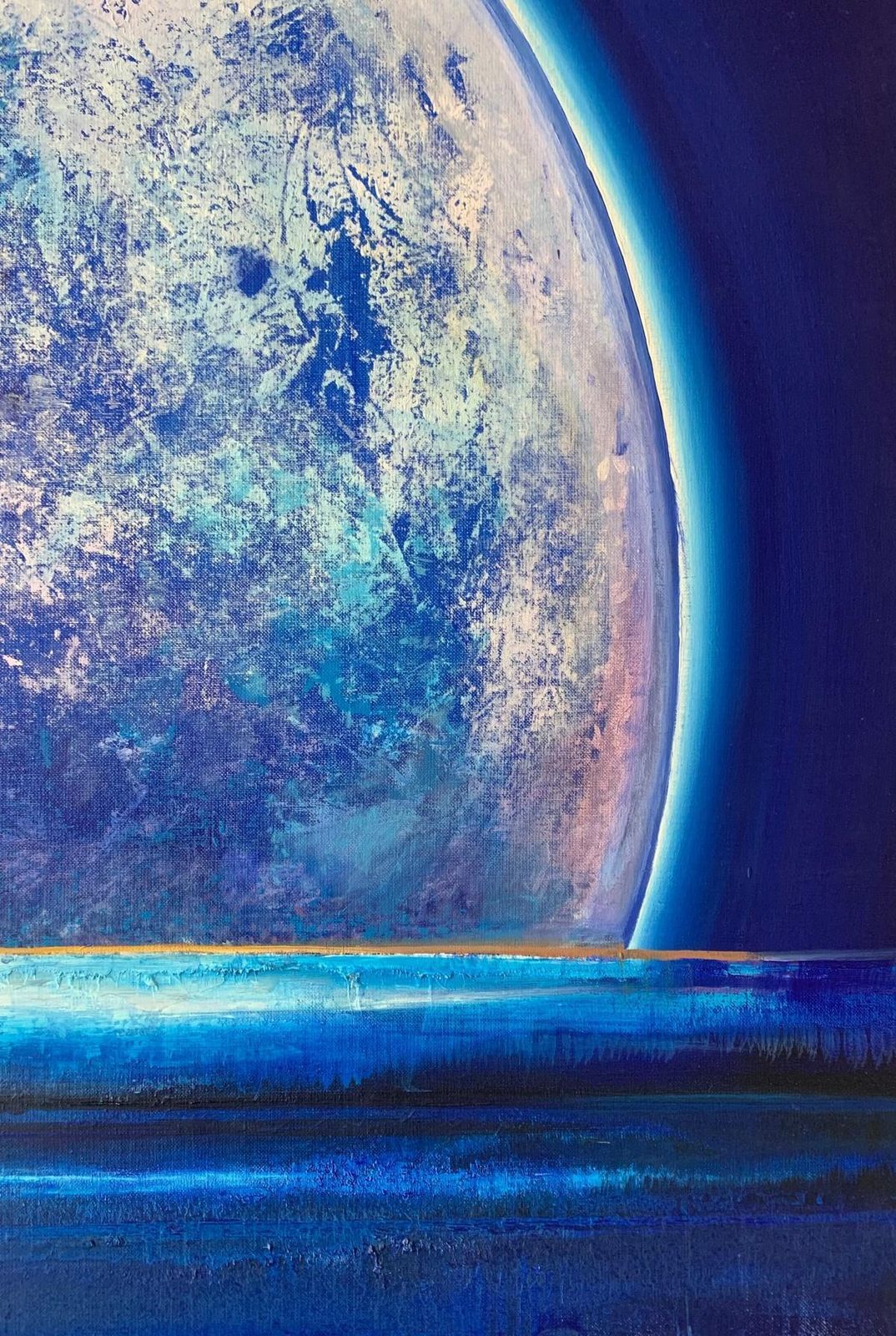 Barbara Hubertfull Moon. Contemporary Acrylic Painting, Big Scale, Polish Artist2020 photo Art