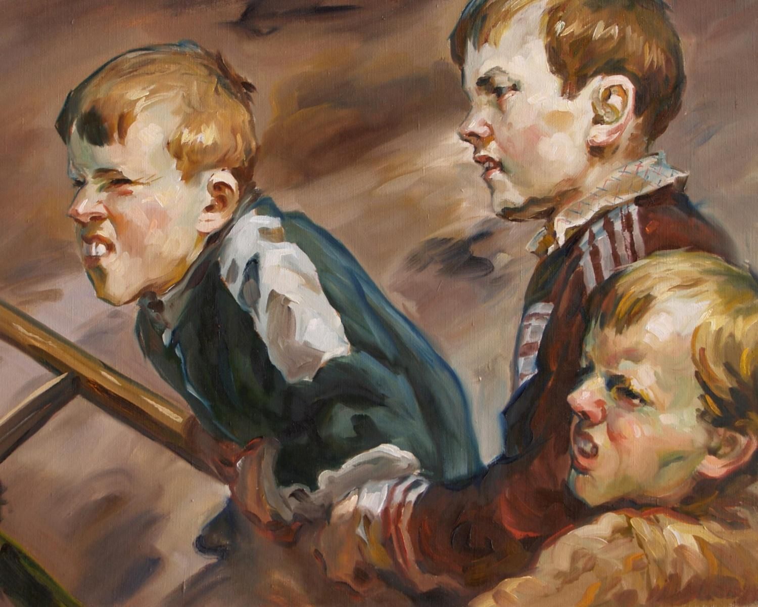 Janusz Szpytbaboon's Butt   Contemporary Portrait Oil Painting, Realistic2007 photo furniture