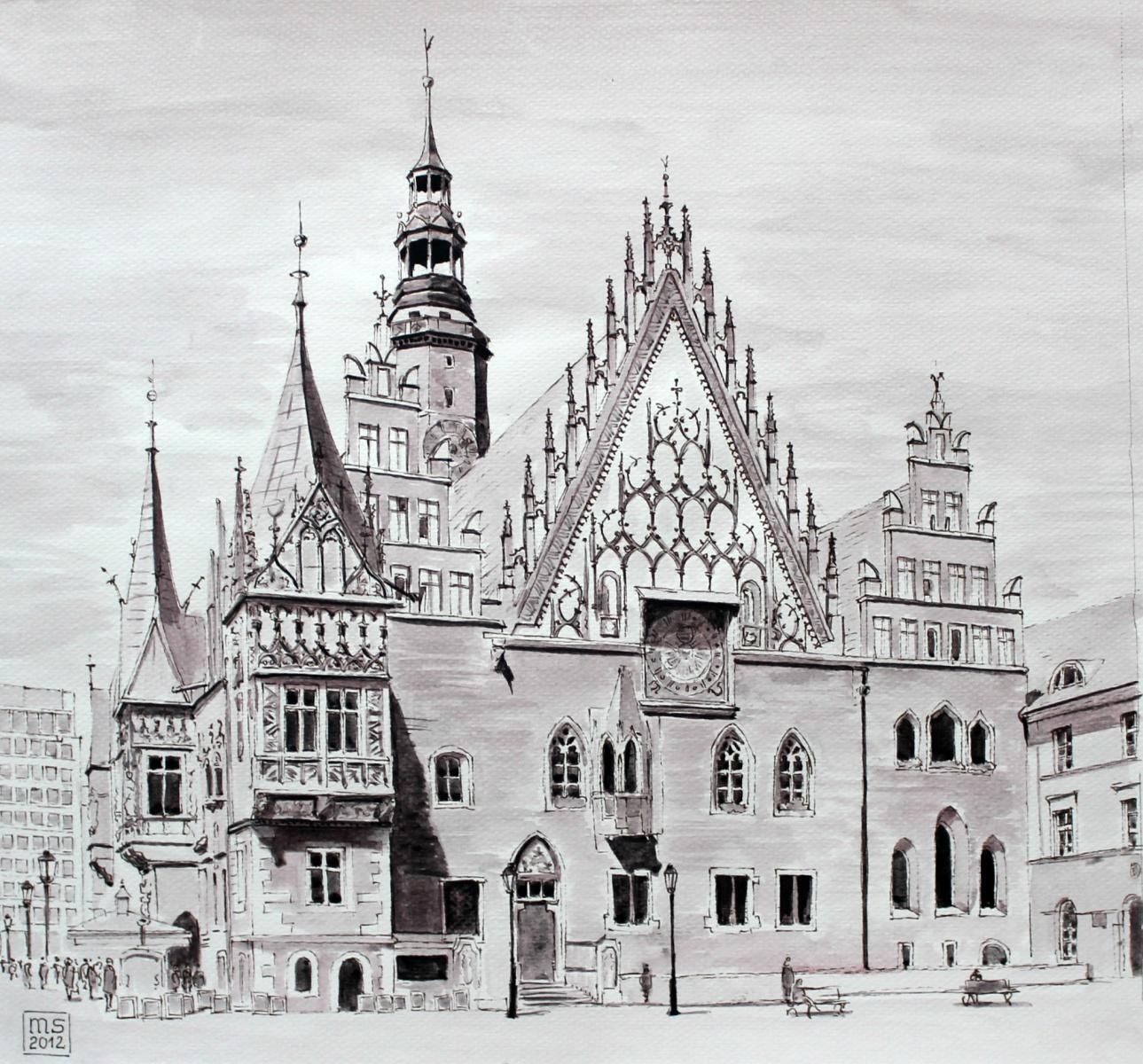 Mariusz Szałajdewiczwroclaw   Contemporary Watercolor & Ink Landscape Painting, Architecture2012