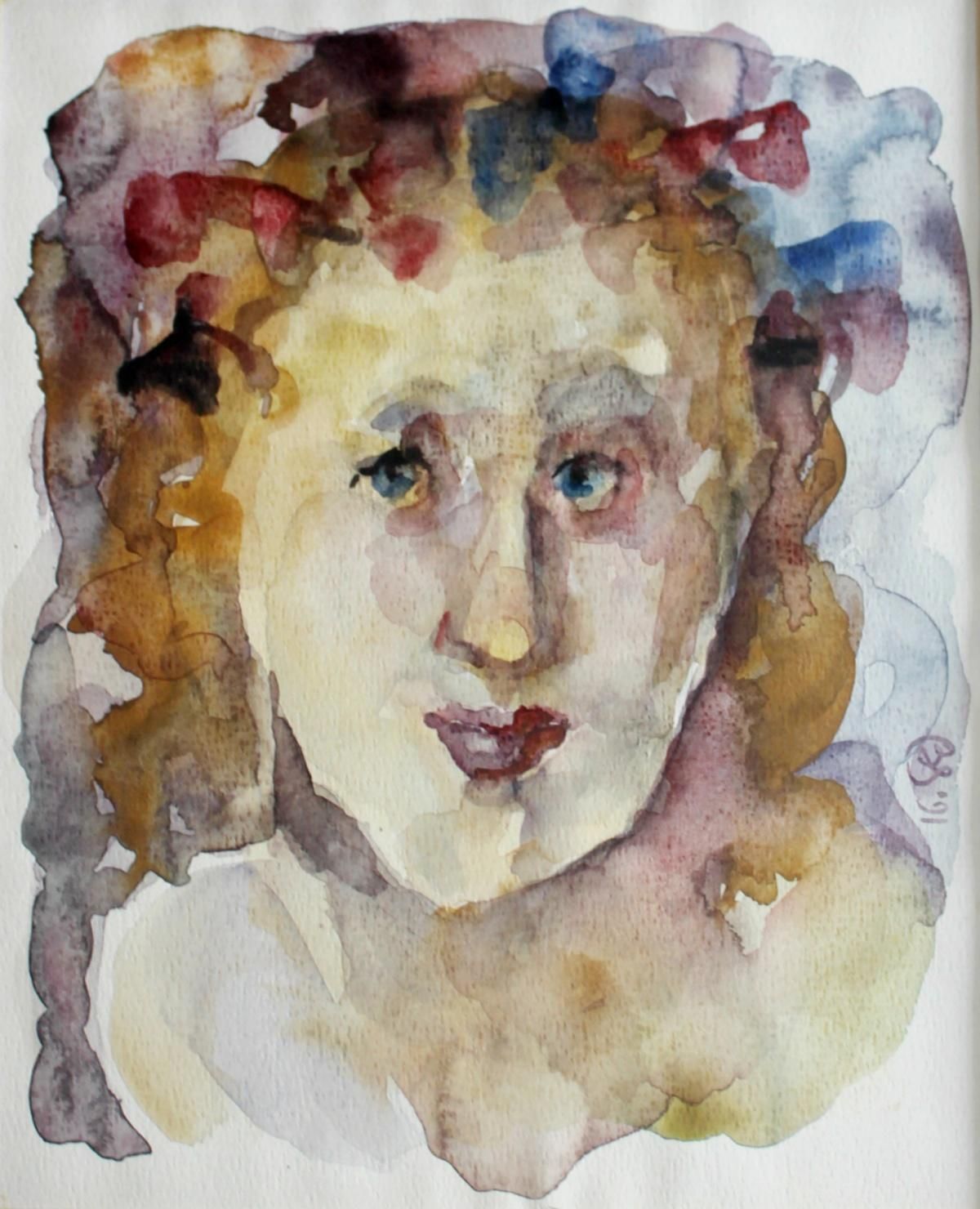 Barbara Dyoniziak Stussspring   Xxi Century, Figurative Watercolour Portrait, Symbolic1991