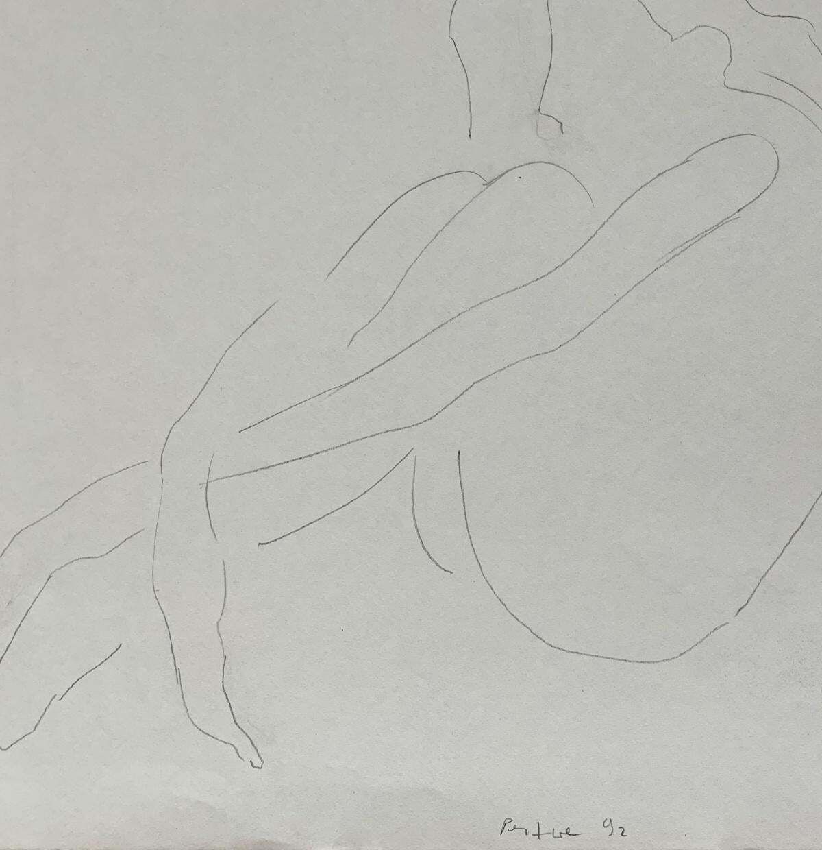 Antoni Janusz Pastwauntitled   Contemporary Pencil Drawing, Figurative, Minimalistic, Black & White1992 photo for sale