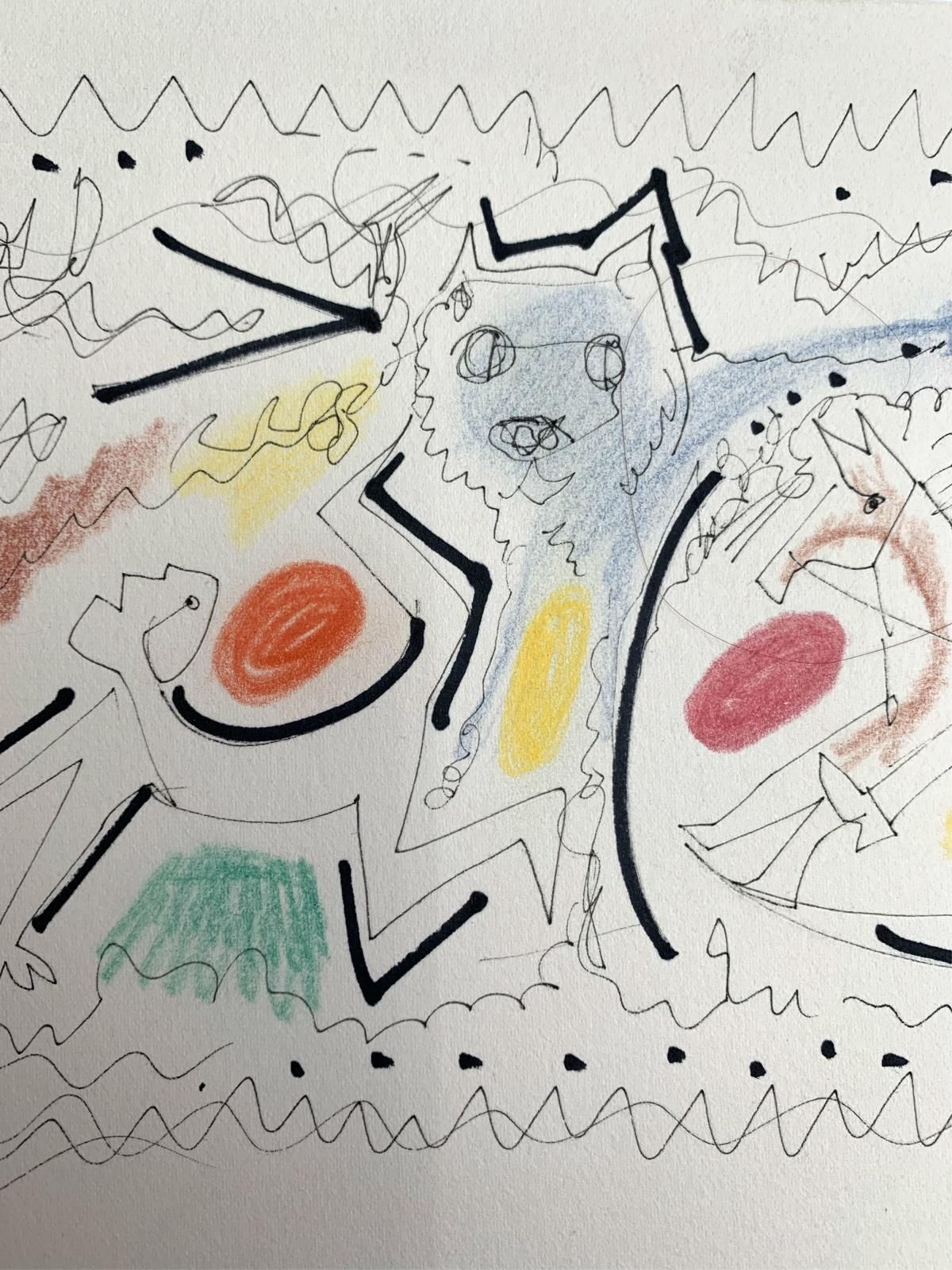 Leszek Rózgatingel Tangel III   Xxi Century, Mixed Media Drawing, Abstraction, Colorful 2001 photo Art