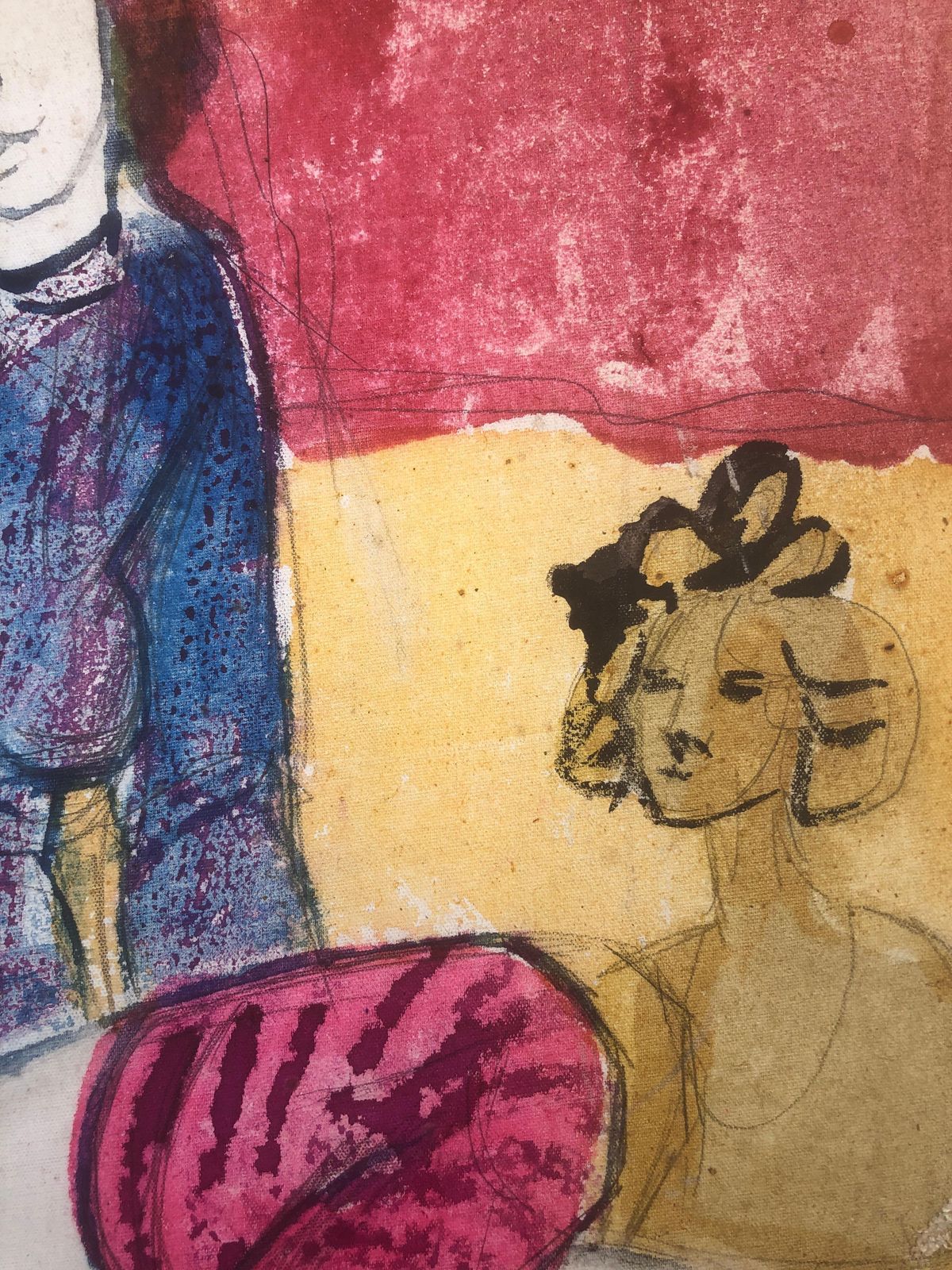 Jordi Curos Woman Posing Mixed Media Painting 1979 photo 300.0