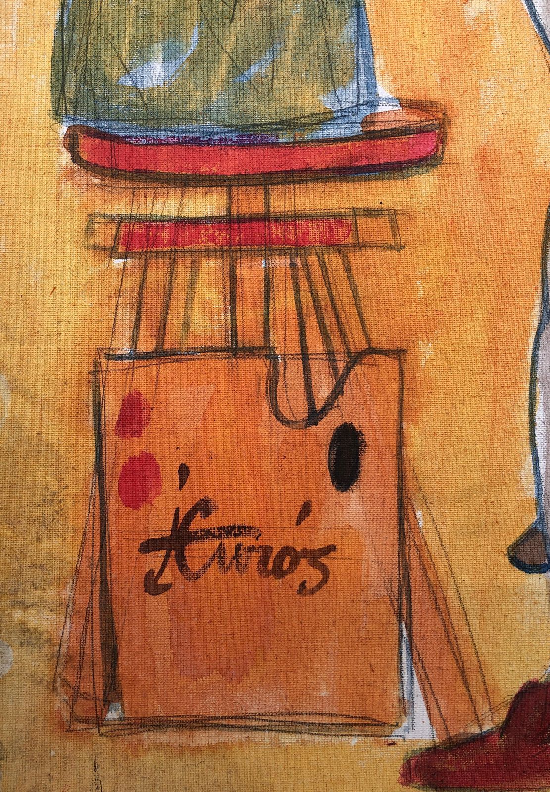 Jordi Curos Woman Posing Acrylic Painting 1979 photo furniture