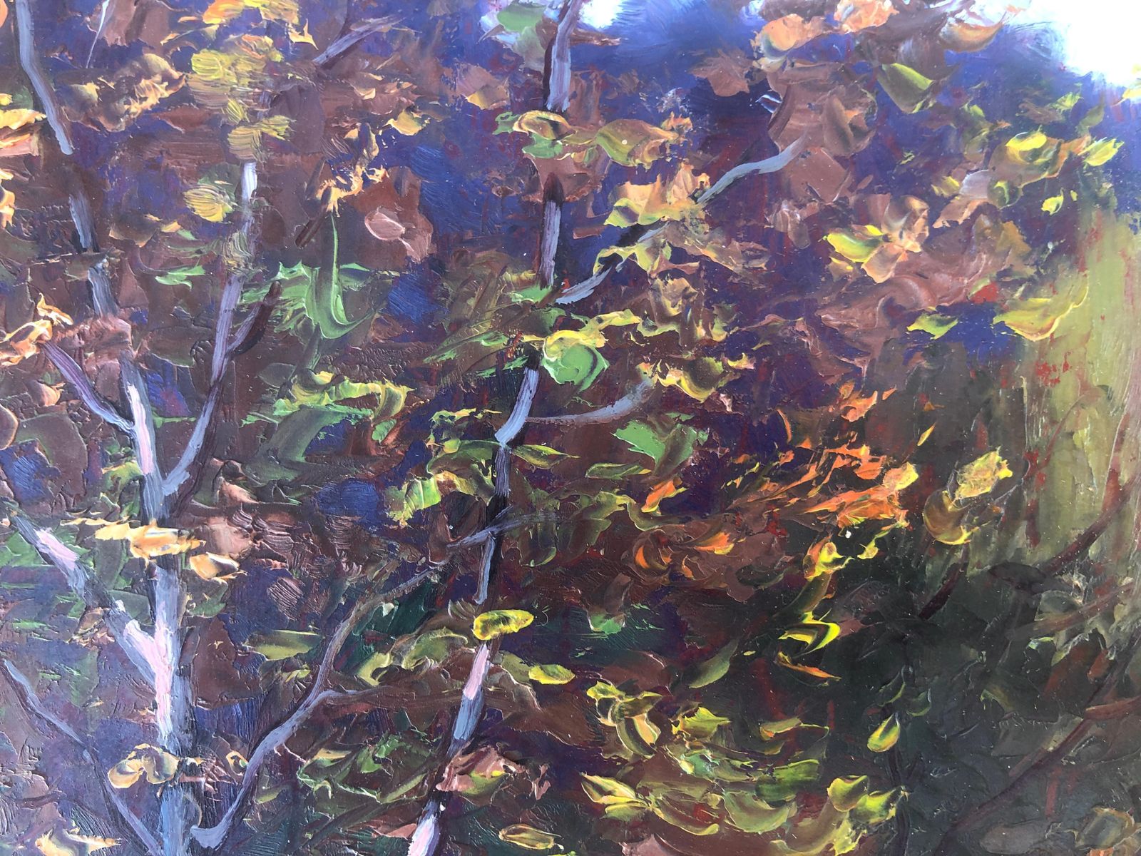 Unknown Spanish School Mediterranean Impressionist Autumn Landscape With Path Oil Signed 1960s photo Art