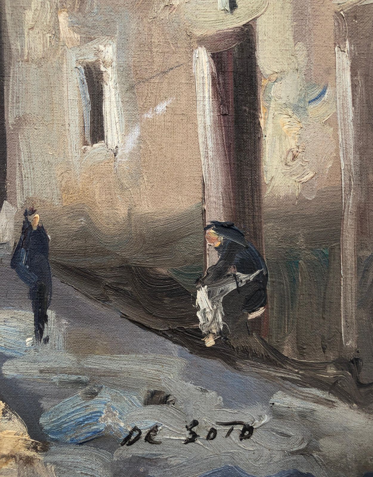 Rafael Fernández De Soto Spaans Stadsgezicht Olieverf Op Doek Spanje Straatscène 1944 photo furniture