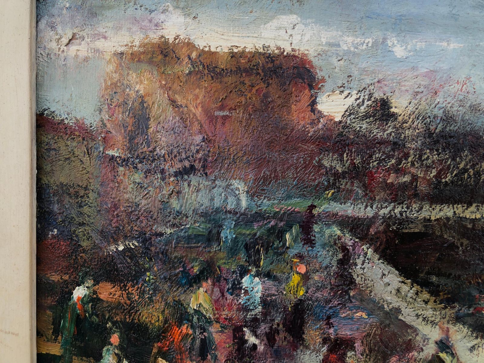 Rosendo Gonzalez Carbonell Life By The Pier Spain Spanish Landscape Oil On Board Painting C.1980 photo vinterior