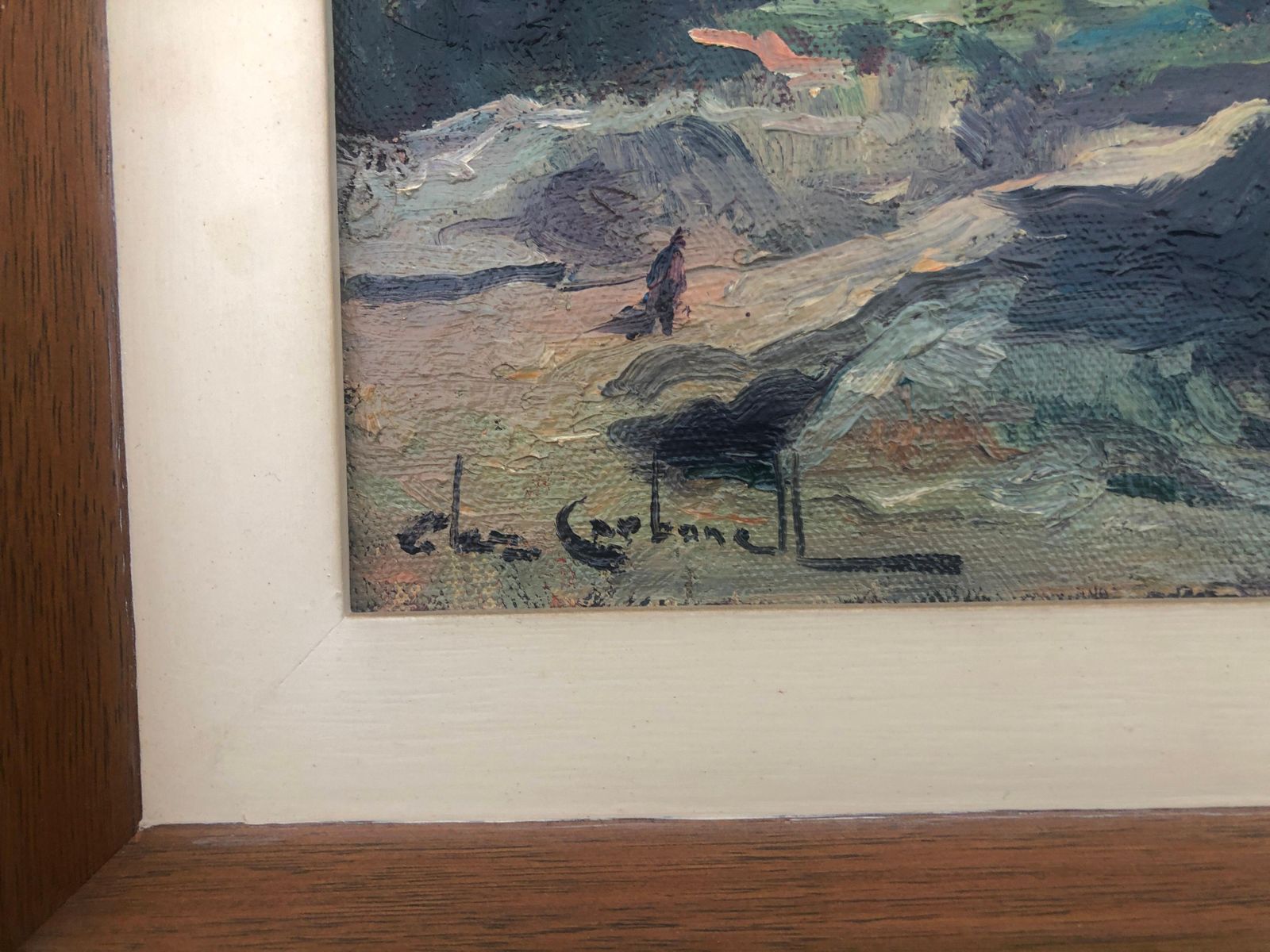 Rosendo Gonzalez Carbonell Spanish Landscape Oil On Board Painting Santa Creu D'olorda 1981 photo for sale