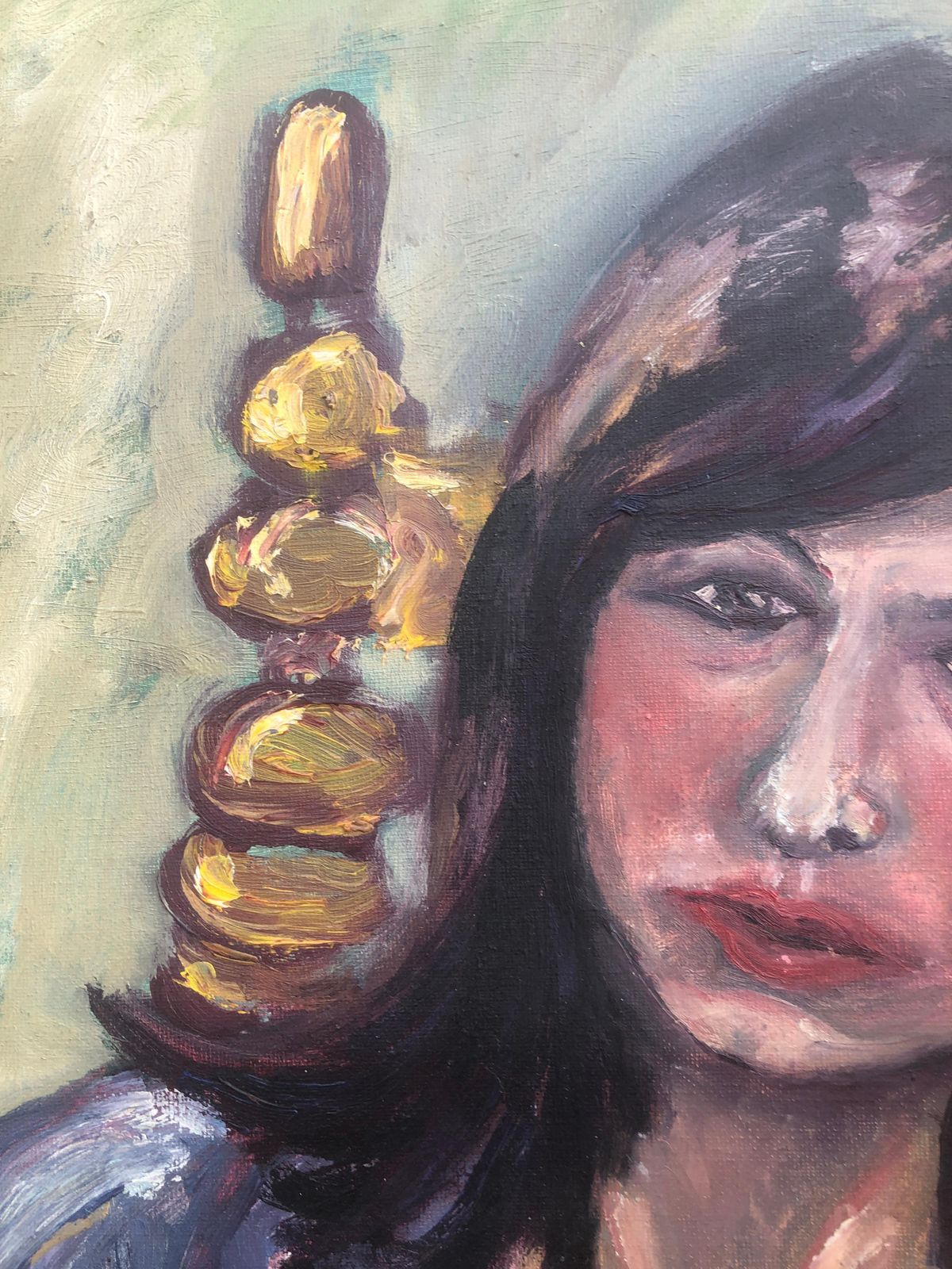 Pilar Margenat Mediterranean Woman In Blue Interior Portrait Spanish Post Impressionist Oil C.1975 photo 550.0