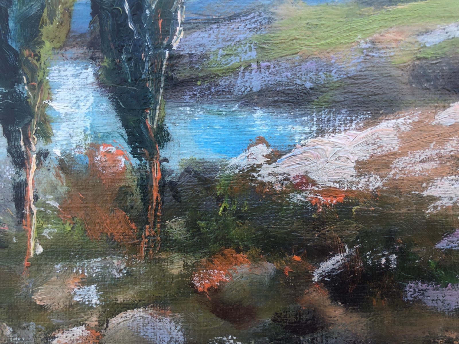Unknown Spanish Impressionist River Landscape With Bridge And Figure Oil Barbizon Style C.1925 photo 550.0