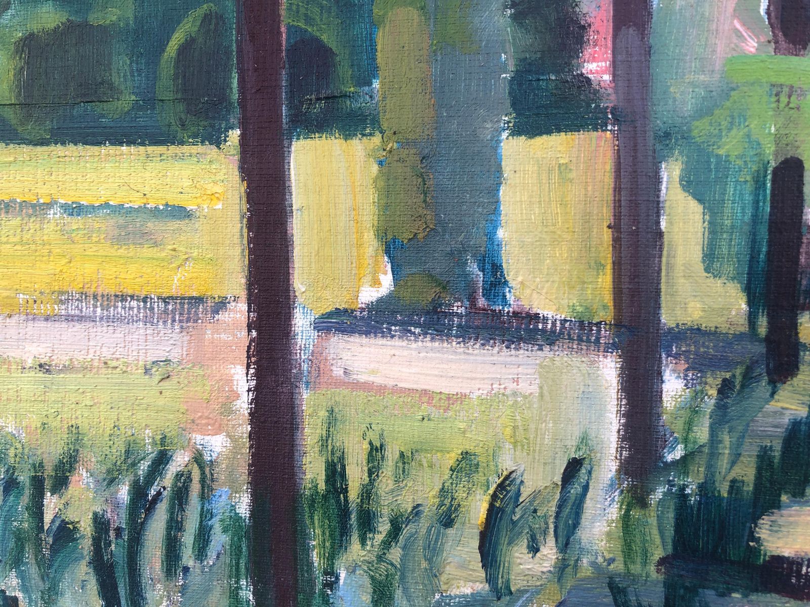 Rafael Duran Benet Light Through Pergolas Mediterranean Landscape Oil Painting C.1980 photo vinterior