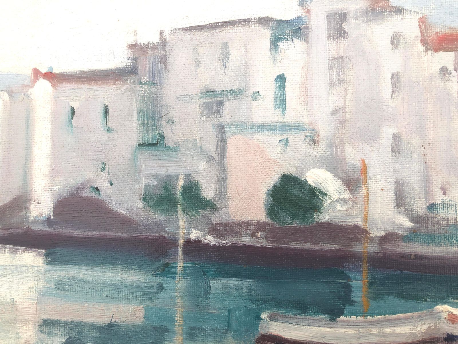 Rafael Duran Benet Cadaques Spain Oil Painting Spanish Mediterranean Seascape C.1990 photo Art