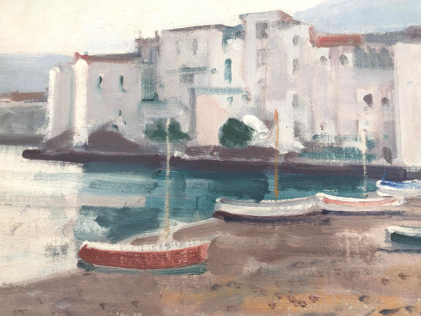 Rafael Duran Benet Cadaques Spain Oil Painting Spanish Mediterranean Seascape C.1990 photo buy
