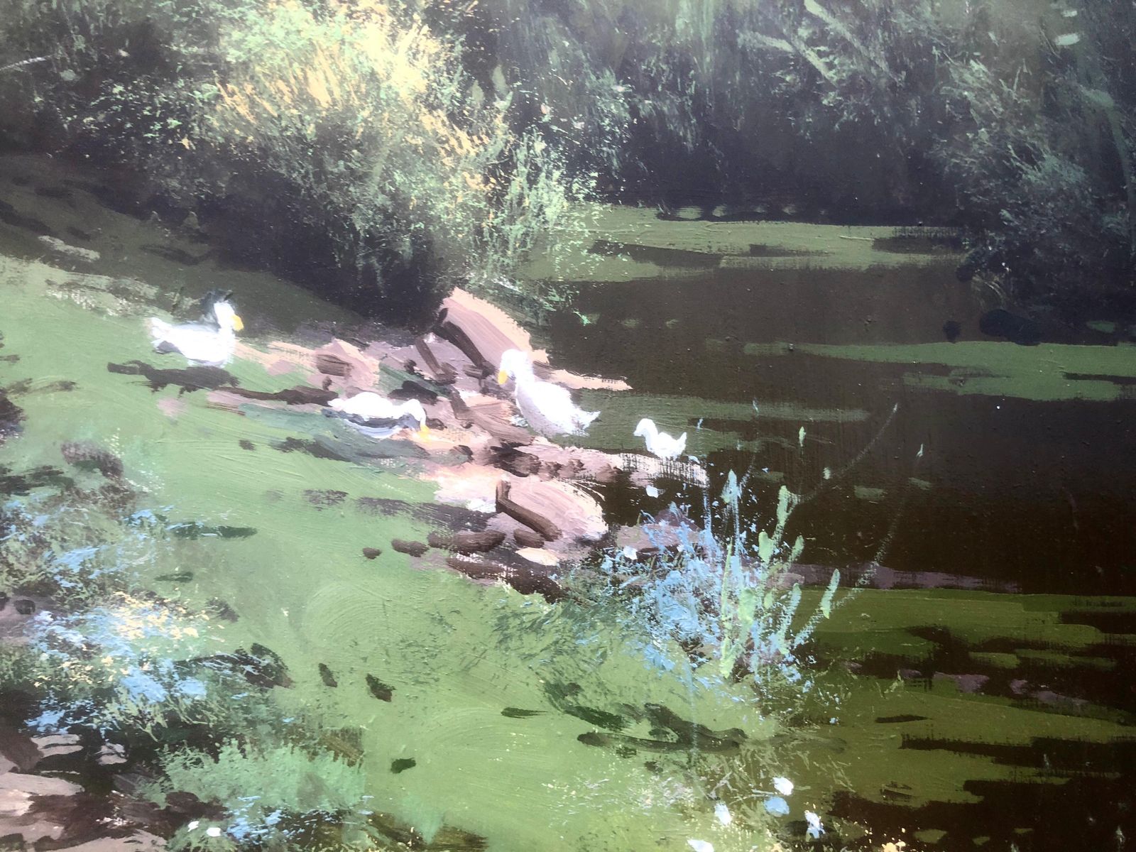 Josep Colomer Valls Landscape With River Oil On Canvas Painting Spain Spanish C.2010 photo for sale