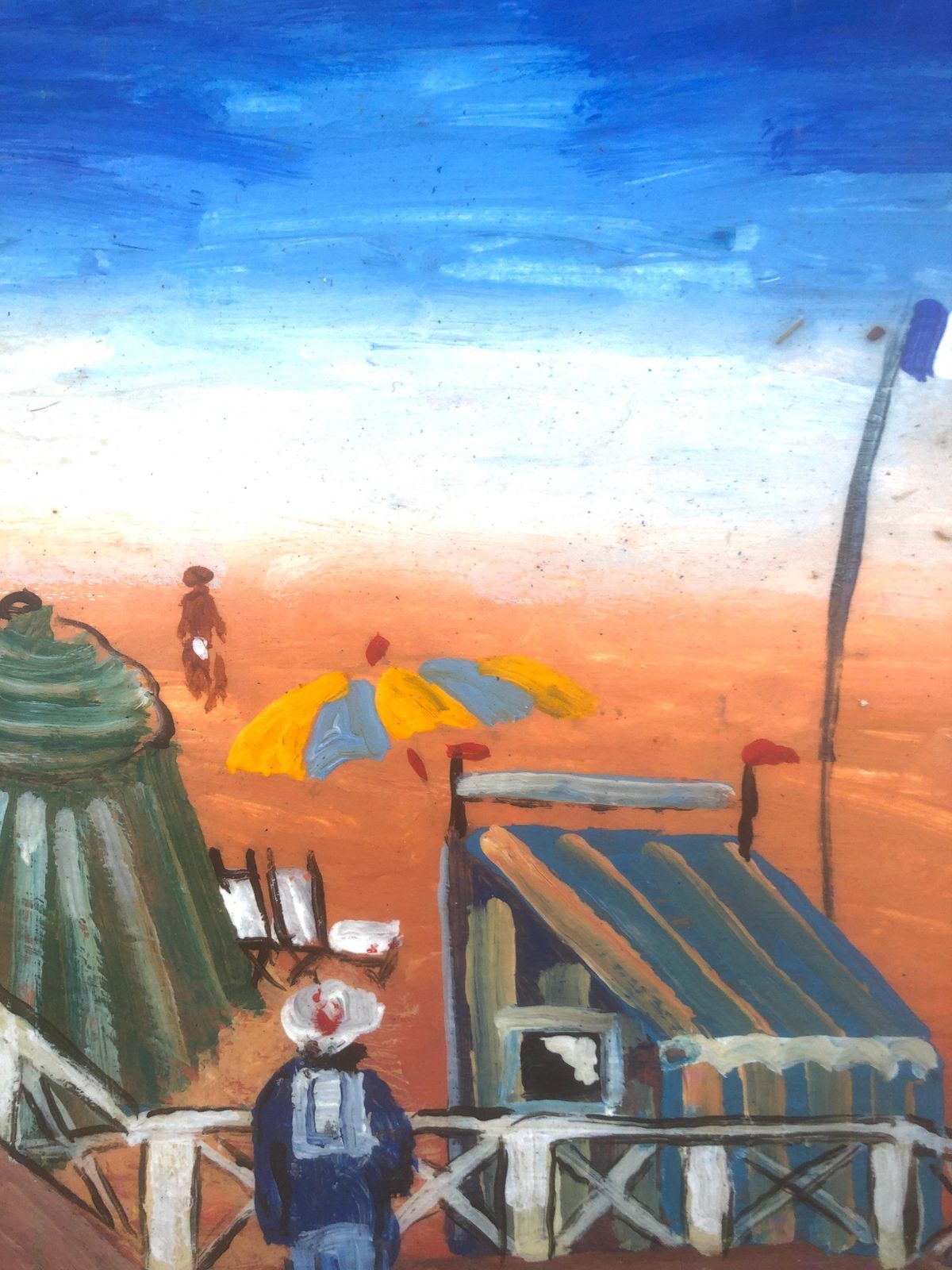 Unknown France Beach Acrylic Painting Seascape C.2000 photo Art