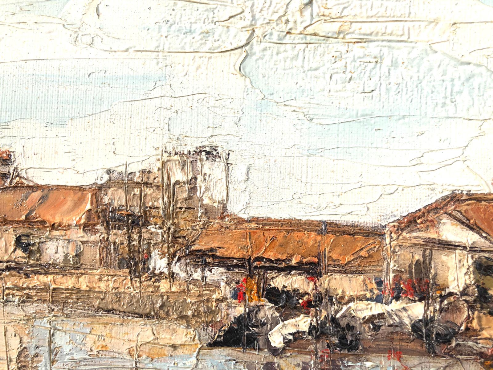 Michel De Alvis Isla Cristina Spain Oil On Canvas Painting Spanish Seascape C.1960 photo vinterior