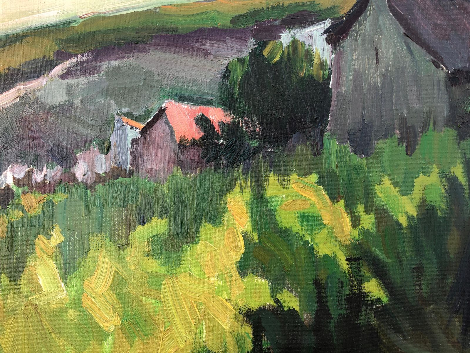 Frederic VIñals Teia Spain Oil On Canvas Painting Barcelona Spanish Landscape C.1980 photo Art