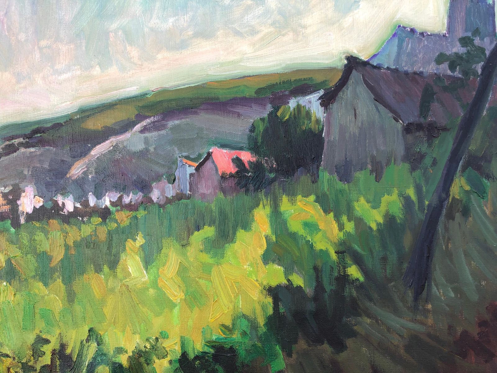 Frederic VIñals Teia Spain Oil On Canvas Painting Barcelona Spanish Landscape C.1980 photo buy