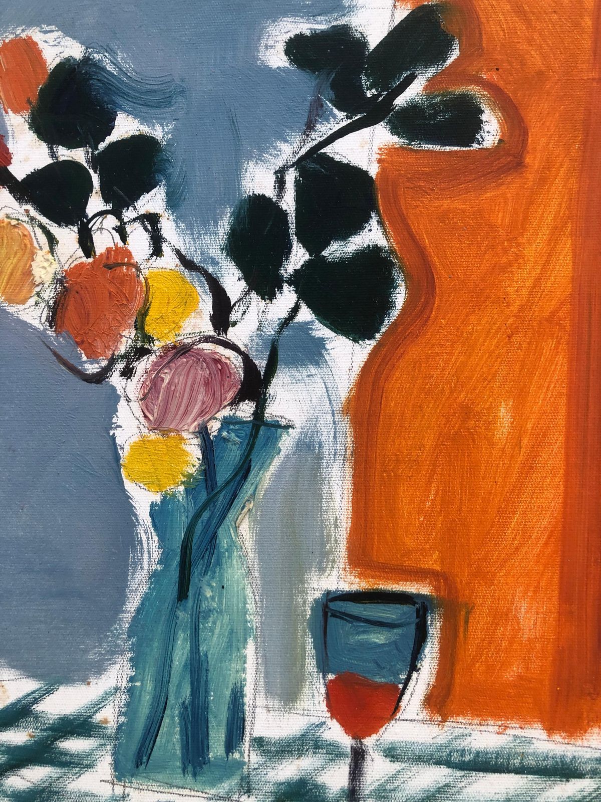 Jordi Curos Woman Posing Acrylic Painting C.1980 photo 500.0