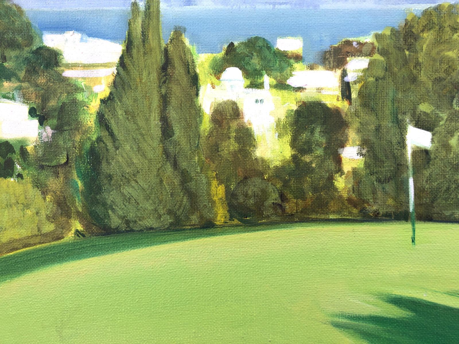 Isidoro Lazaro La Quinta Golf Marbella Spain Oil On Canvas Painting Spanish Landscape C.2000 photo 750.0