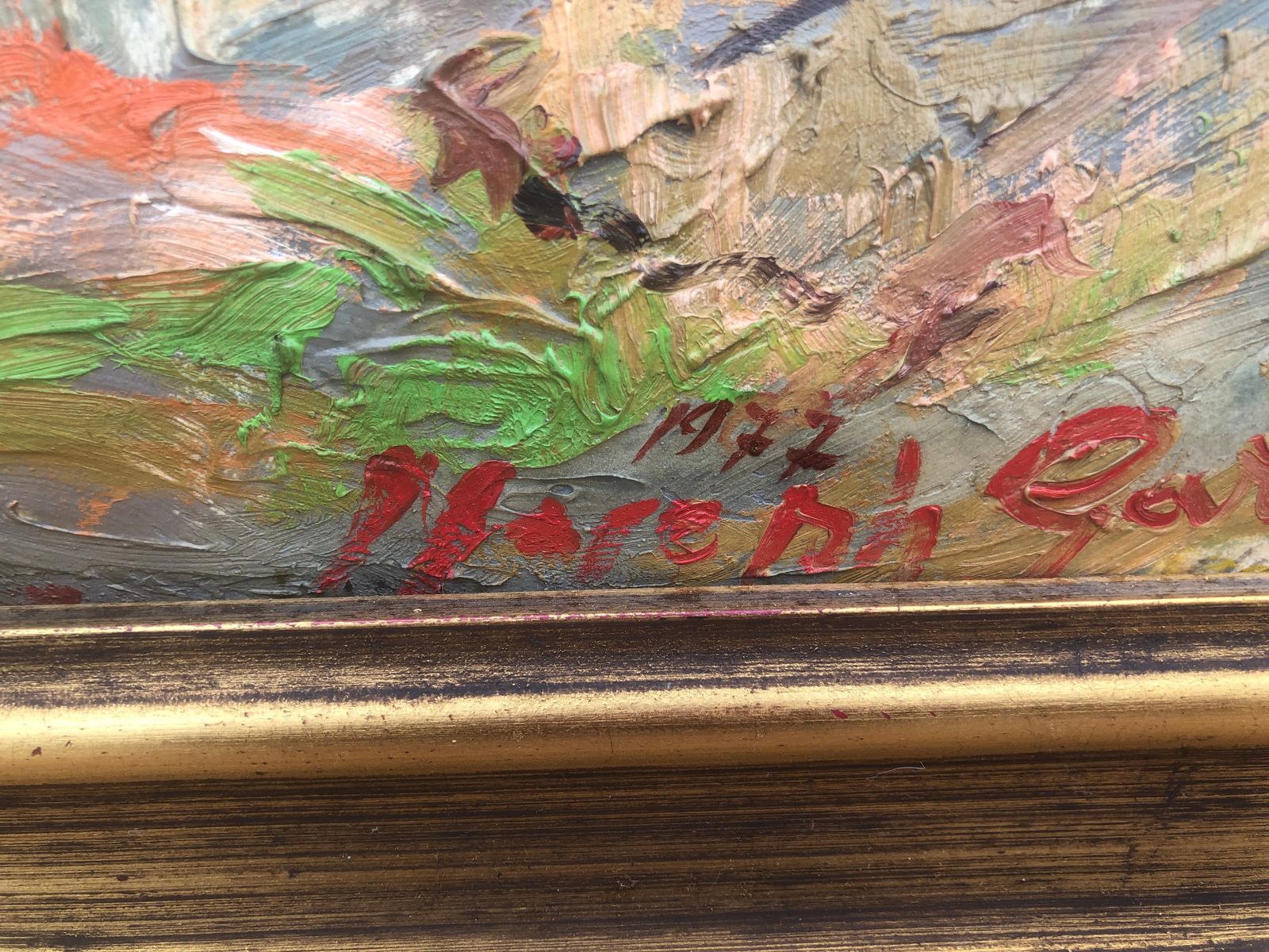 Joan Joseph Gari Mediterranean Church Landscape Catalan Post Impressionist Mountain Scene Oil 1977 photo for sale