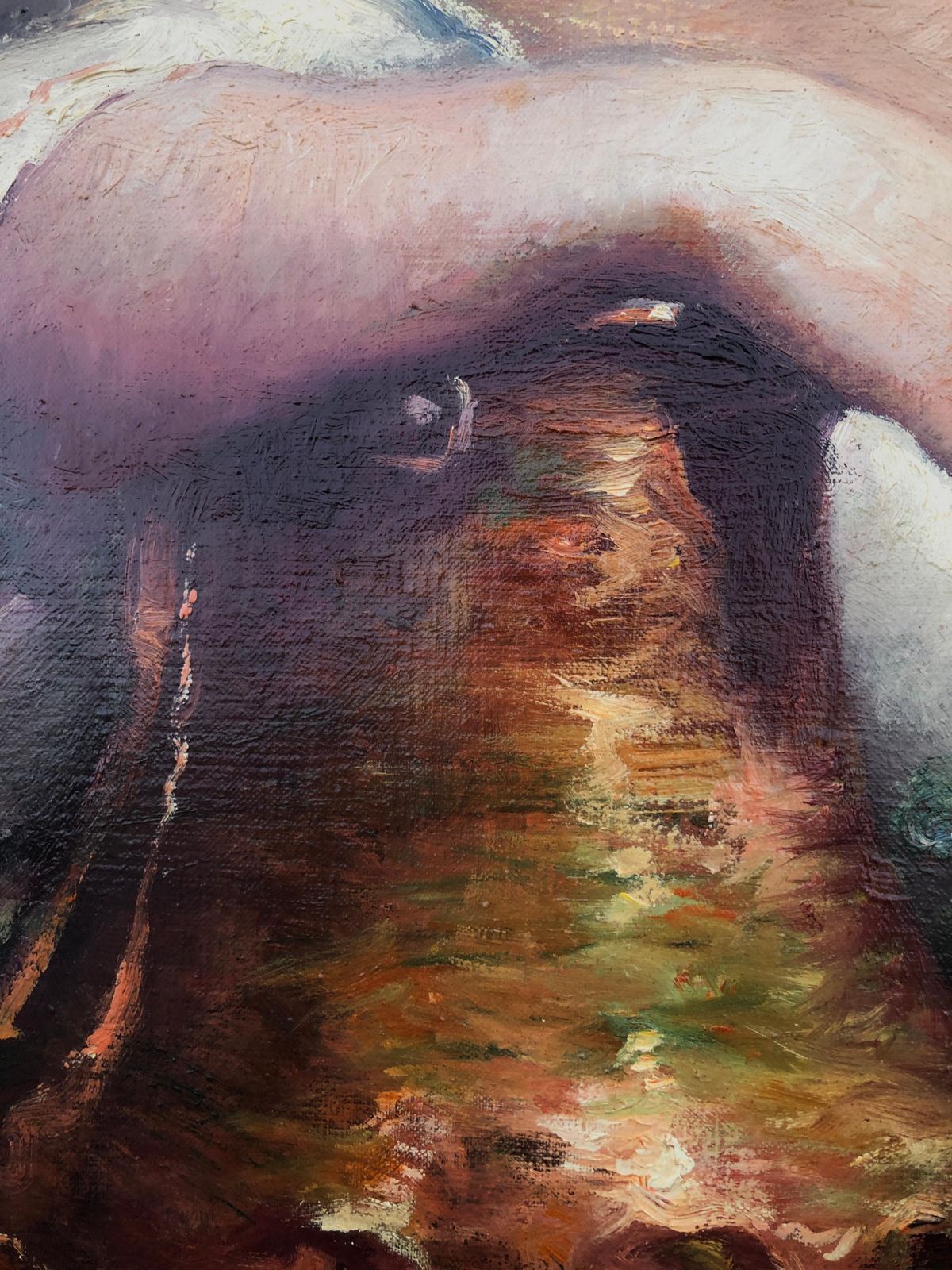 Rosendo Gonzalez Carbonell Woman Posing Oil On Canvas Painting C.1980 photo buy