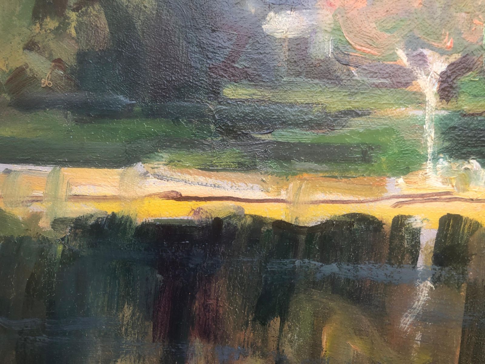 Rafael Duran Benet Spain Oil Painting Landscape With Lake Spanish C.2000 photo vinterior
