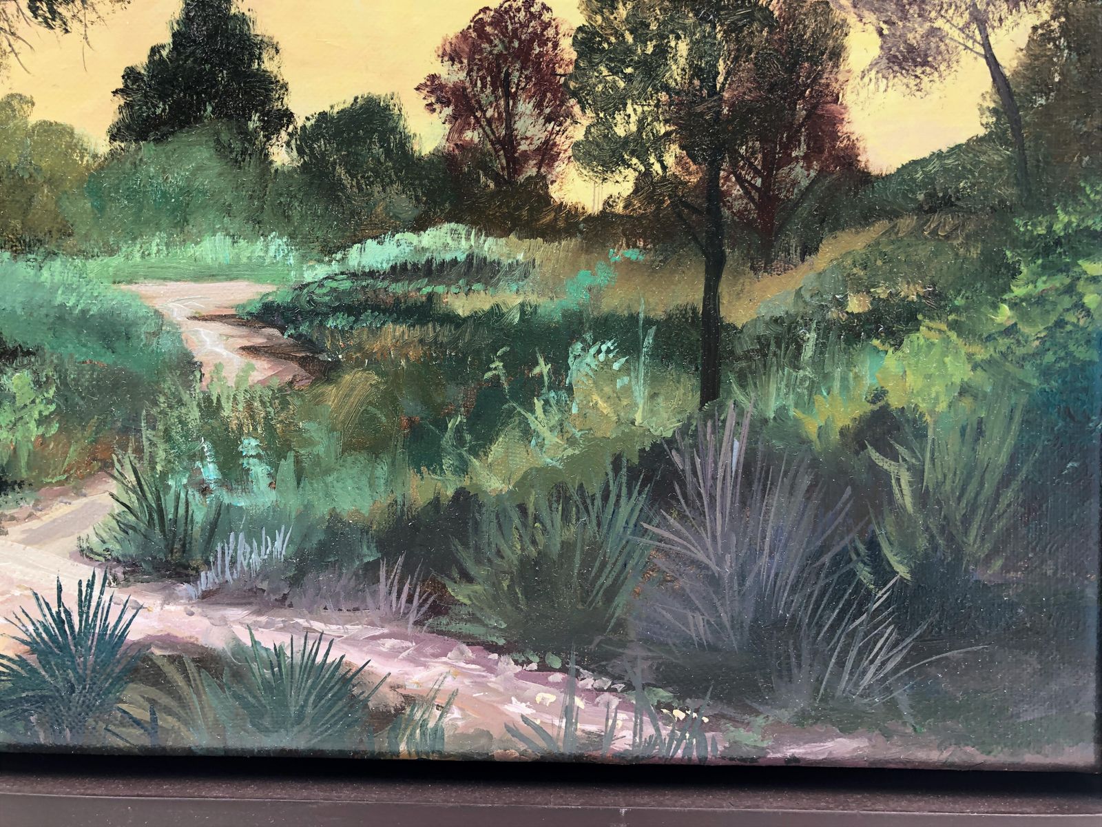 Alberto Biesok Mediterranean Sunset Forest Landscape Oil Painting Spanish Impressionist Style 2019 photo Art