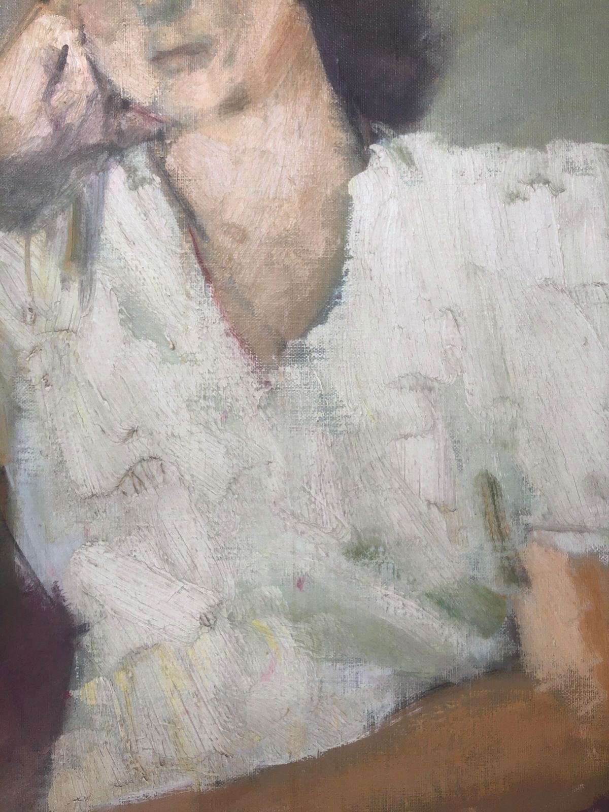 Ignasi Mundó French Fauvist Portrait Of Woman In White Dress Catalan Modernist Oil Painting 1945 photo buy