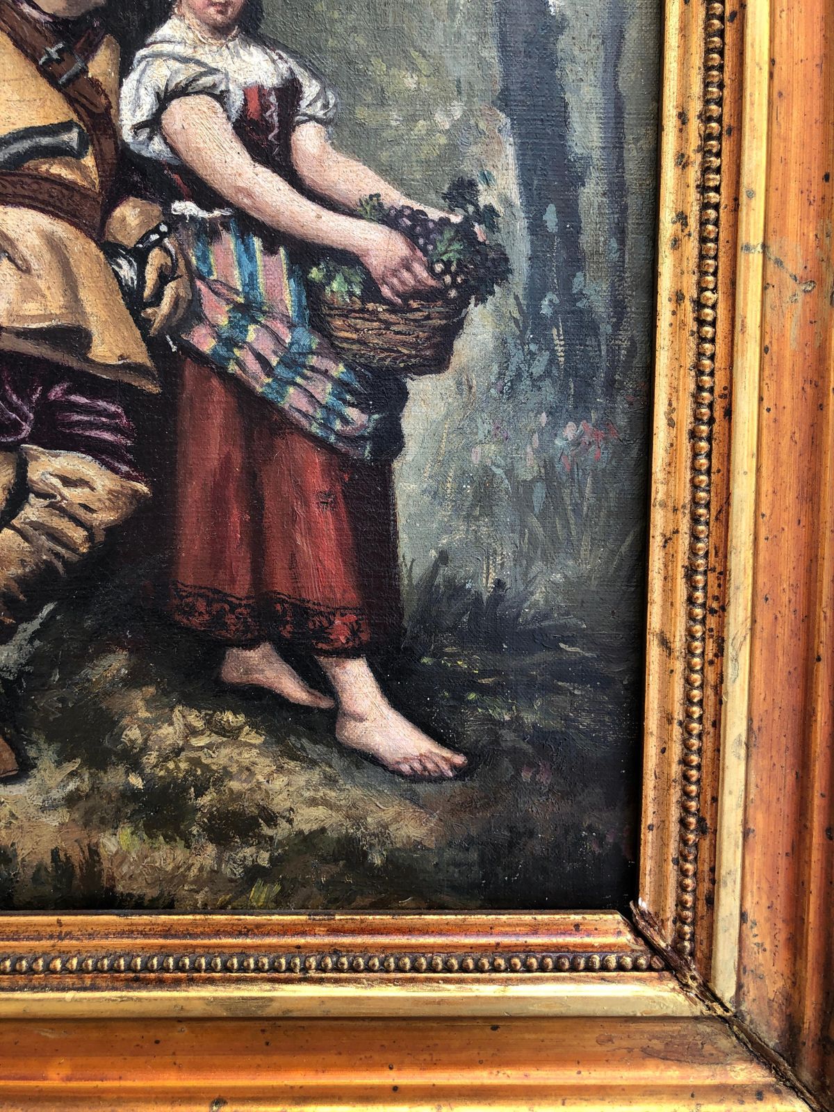 Unknown Courtship In The Forest French Romantic School XIX Century Oil On Canvas C.1880 photo for sale