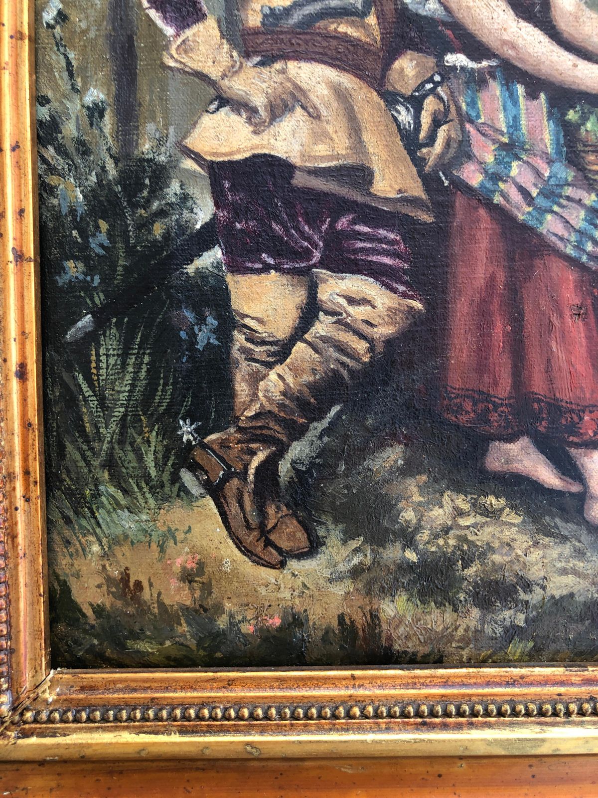 Unknown Courtship In The Forest French Romantic School XIX Century Oil On Canvas C.1880 photo Art
