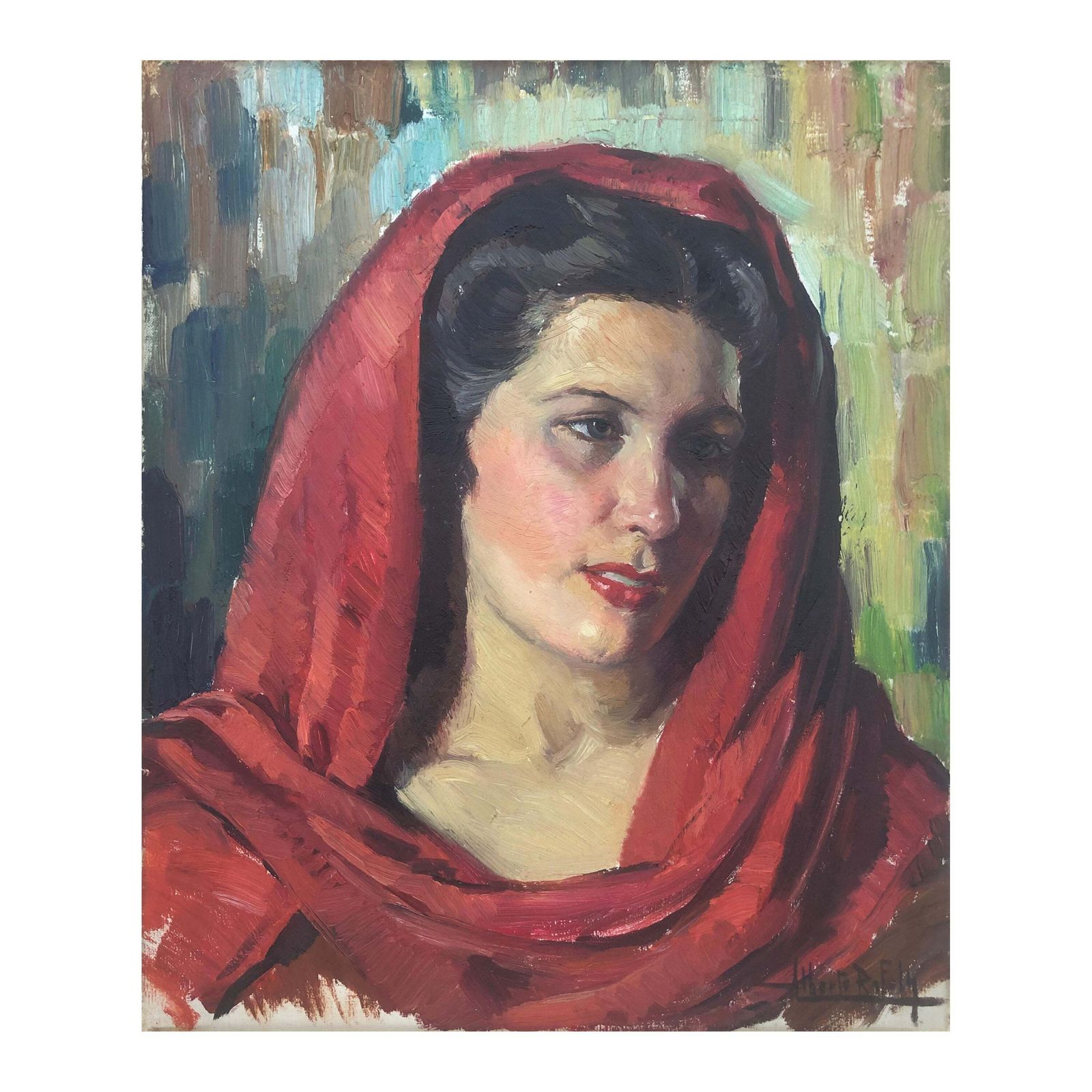 Albert Rafols Culleres Spanish Modernist Female Portrait Oil Painting Catalan School Barcelona C.1935