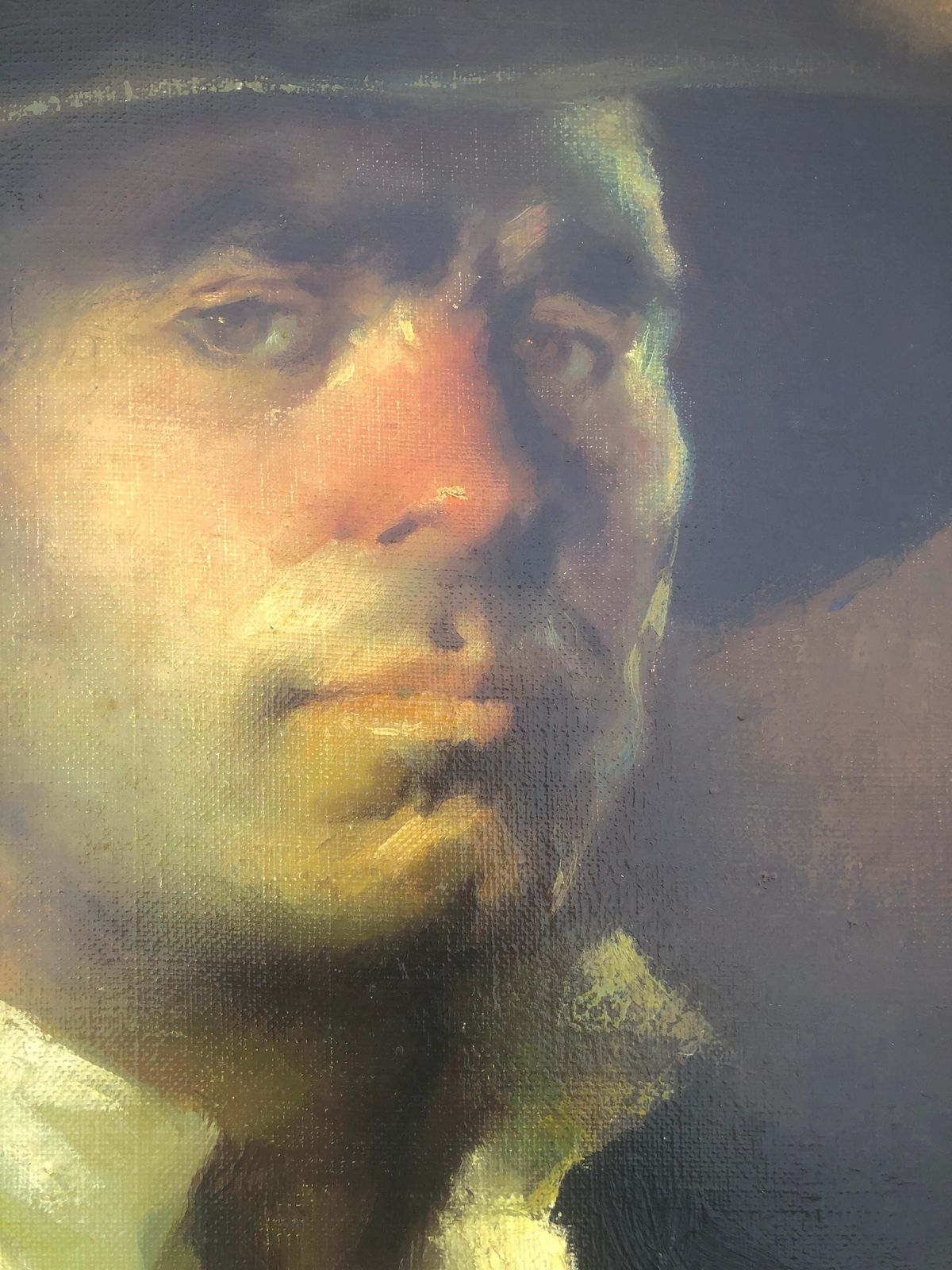 Jose Puyet Goyesque Man Oil On Canvas Painting Portrait C.1980 photo vinterior
