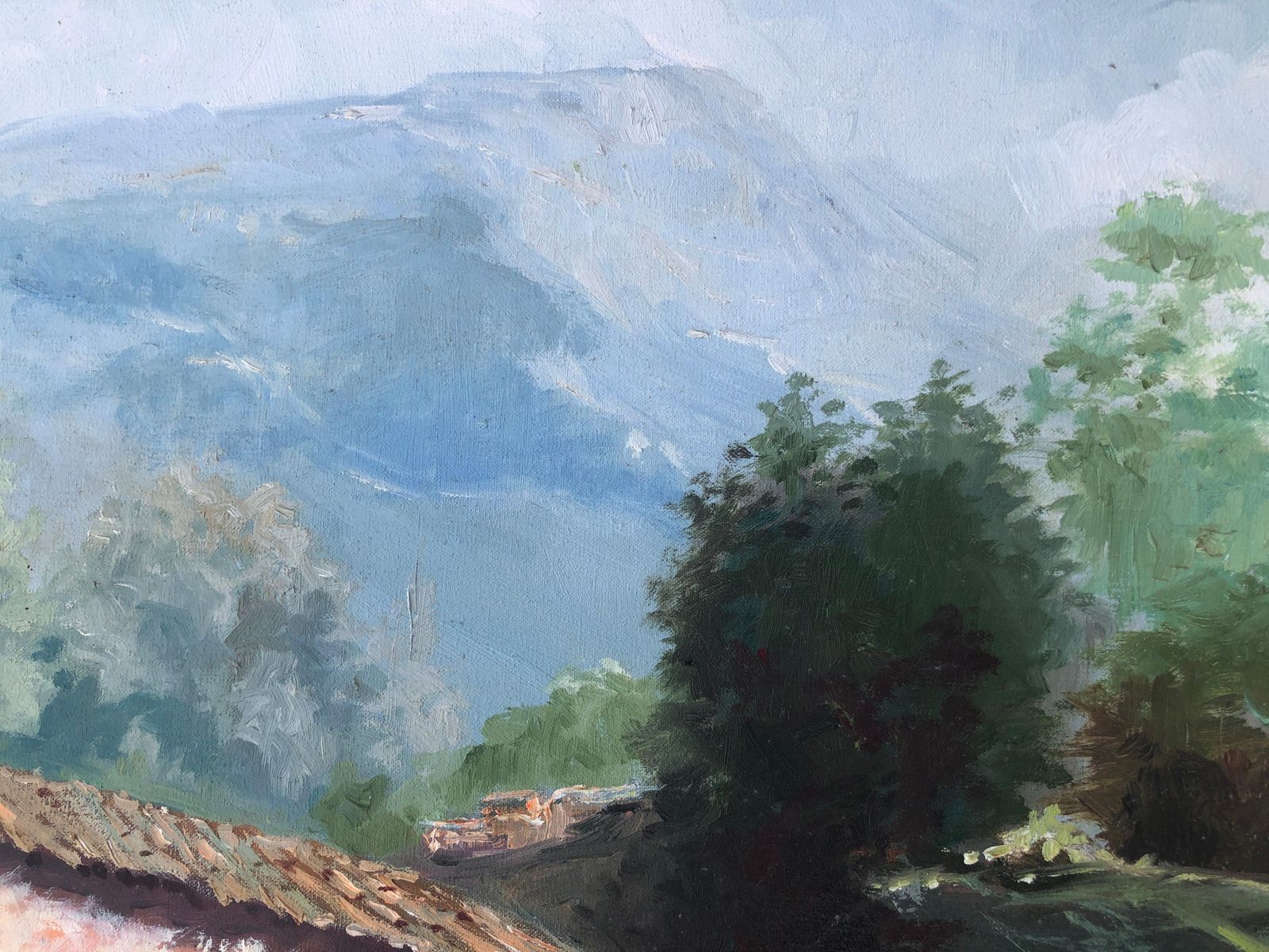 Joan Cordomi Spanish Landscape Oil On Canvas Painting 1980 photo 700.0