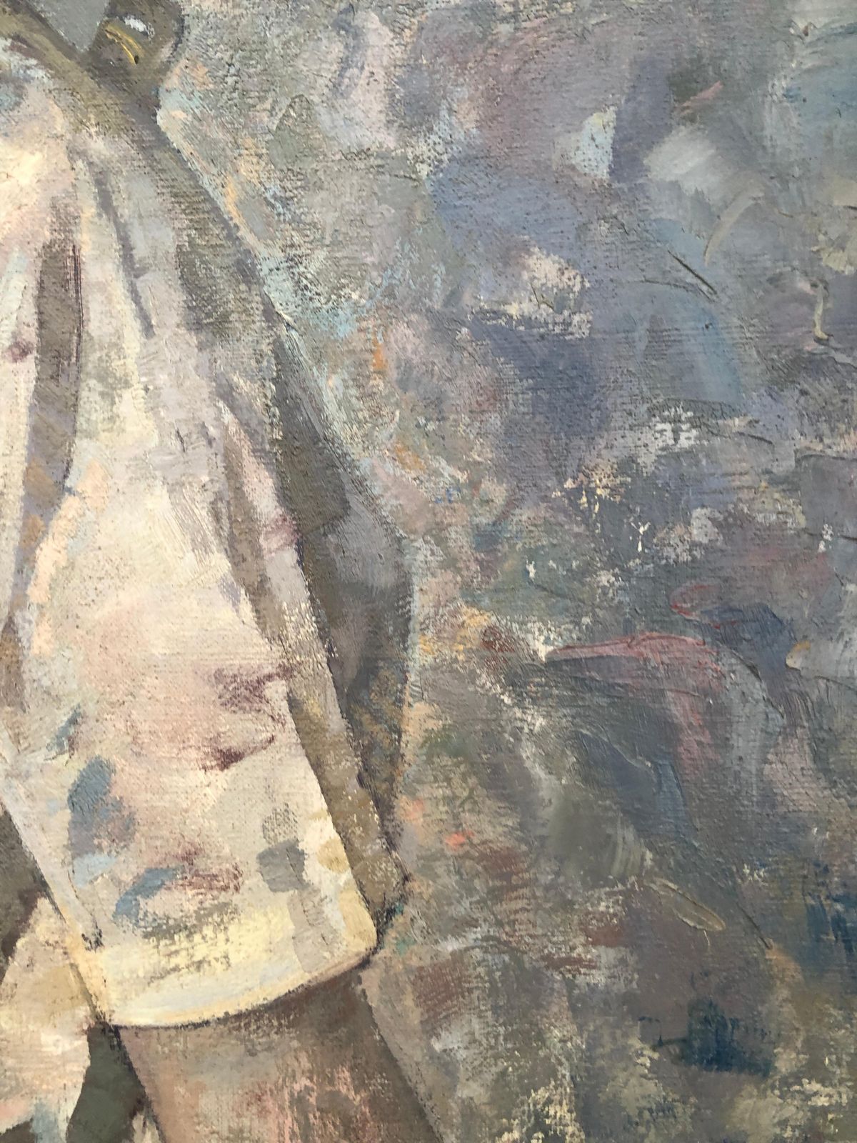 Alexandre Siches Woman With Hat In Profile Oil On Canvas Painting Portrait C.1980 photo for sale