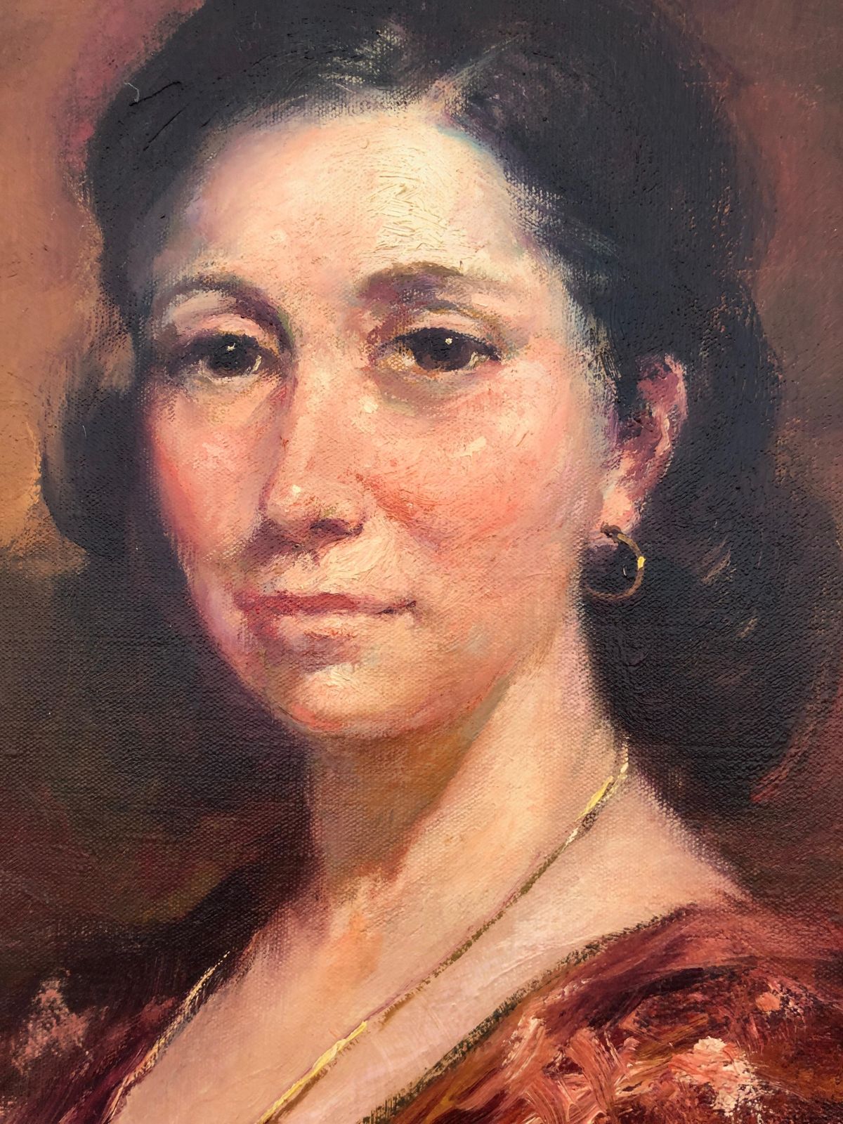 Rosendo Gonzalez Carbonell Portrait Of A Lady Oil On Canvas Painting European Art C.1970 photo 700.0