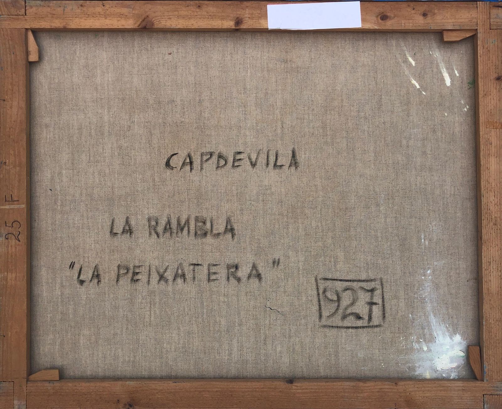 Manuel Capdevila Massana Barcelona Fishmonger La Rambla – Catalan Expressionist Oil Canvas Painting 1970s photo vintage