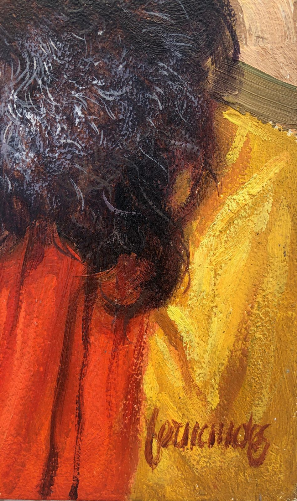 Fernando Fernandez Sadhu Wise Indian Oil On Board Painting India C.2000 photo furniture